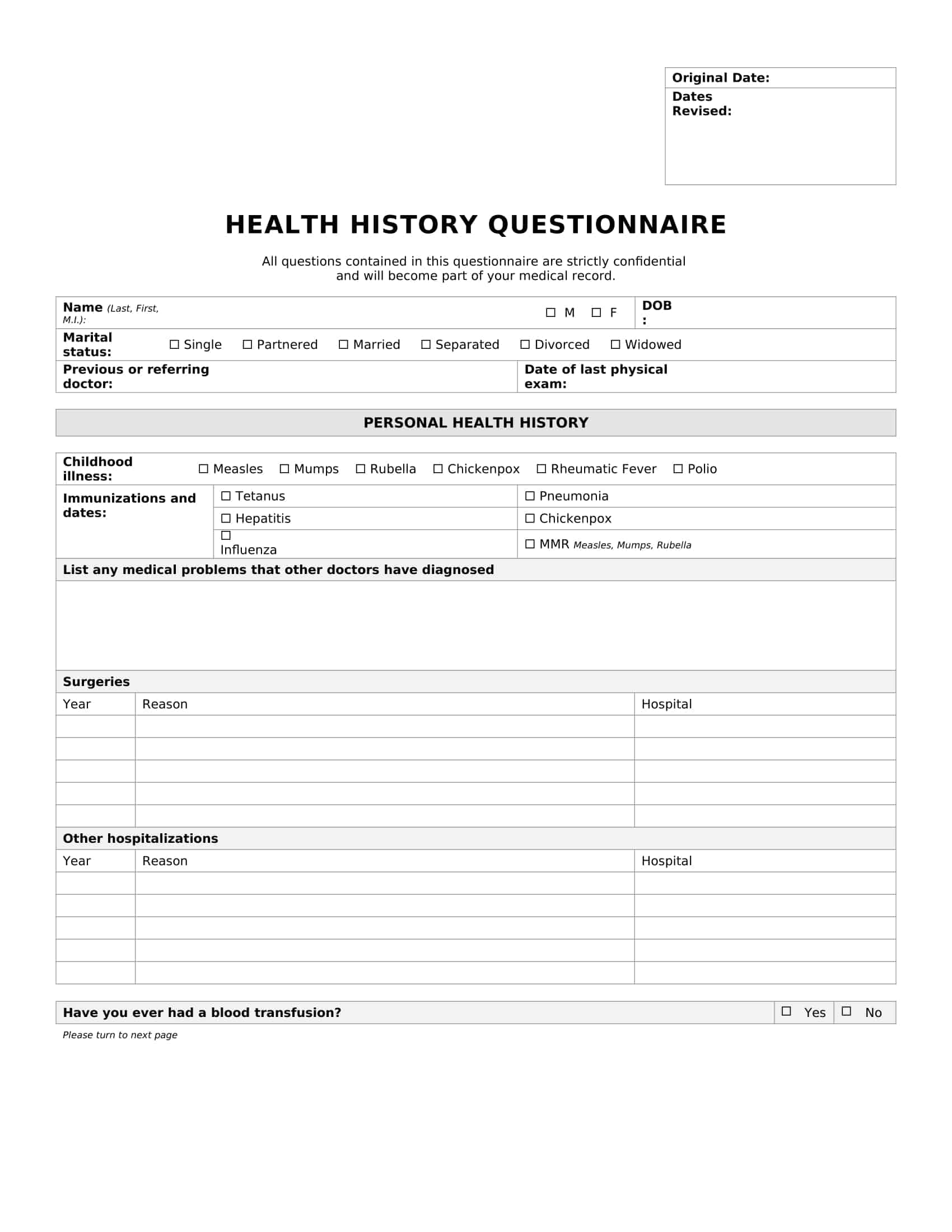 the written medical-dental health history form the written medical-dental health history form