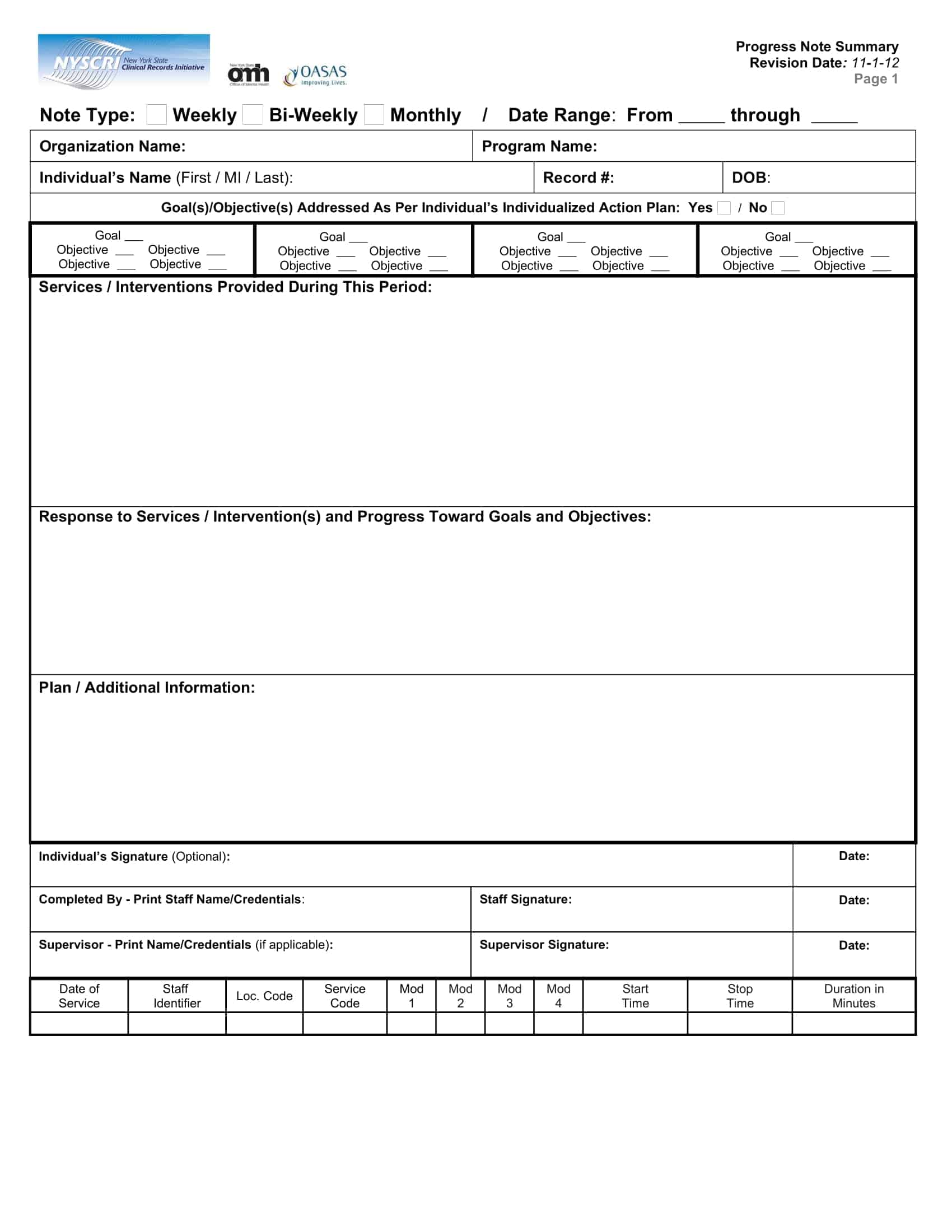 therapy progress note template therapy progress note template