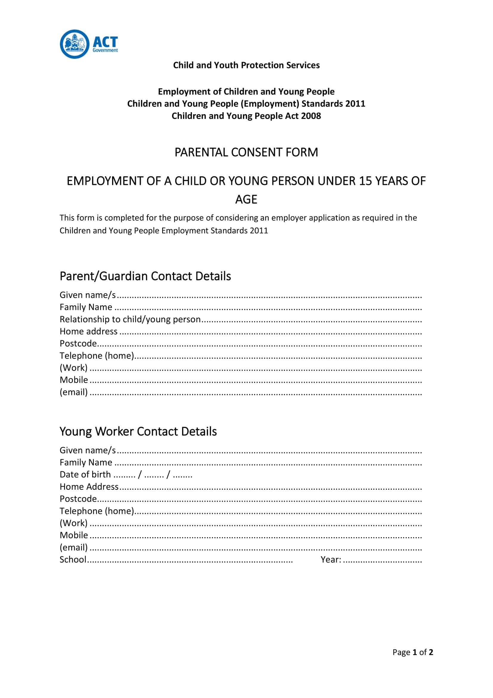 travel parent consent form travel parent consent form