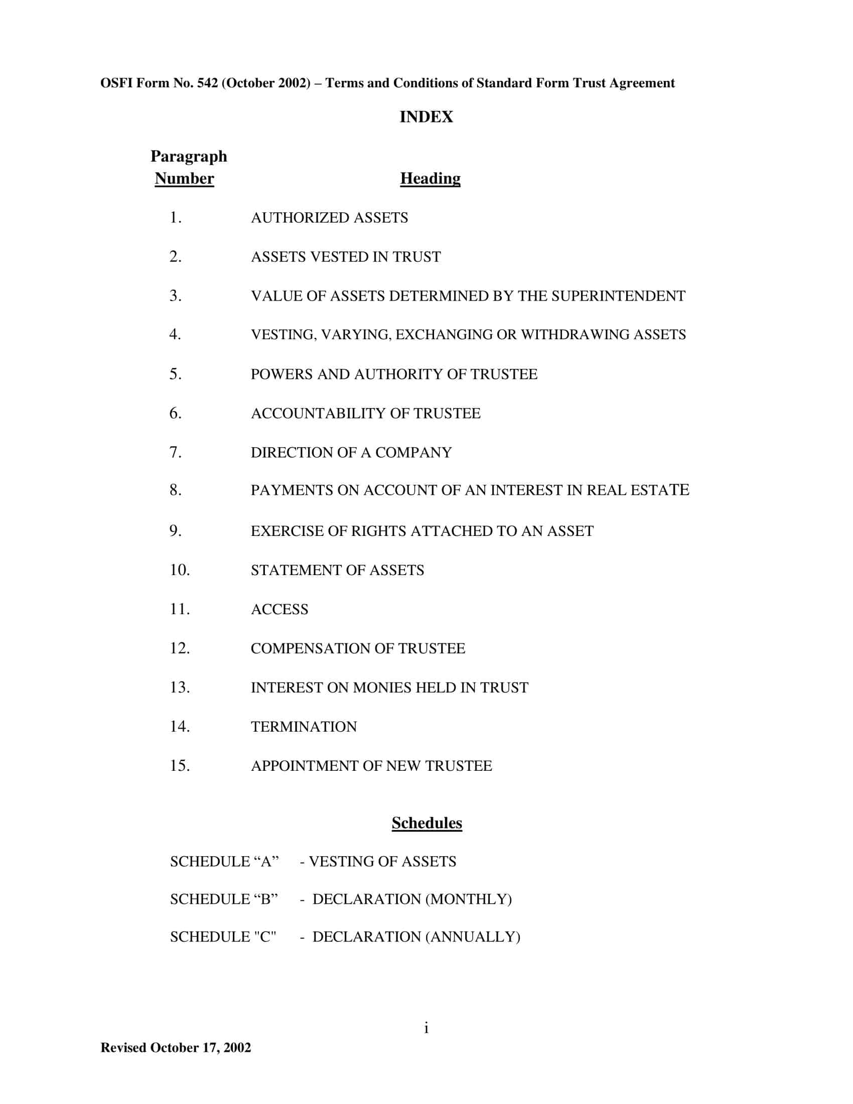 trust agreement trust agreement