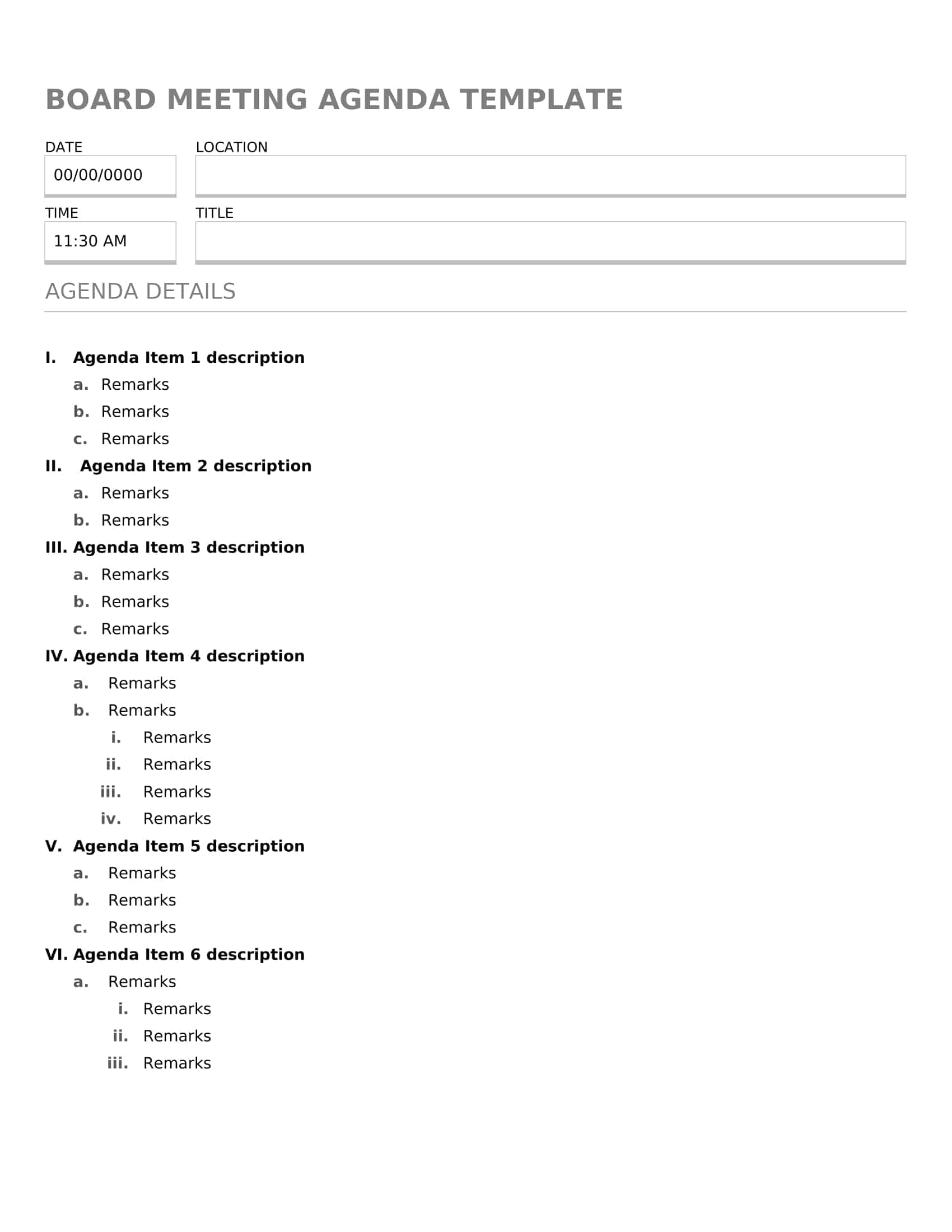 typical agenda for a board meeting typical agenda for a board meeting