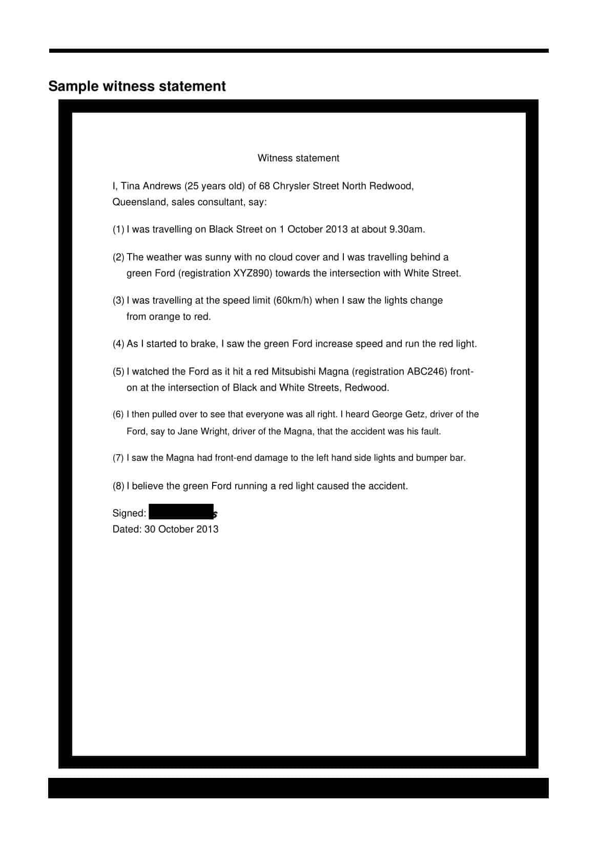 Free Printable Witness Statement Form Templates PDF Word Example Free Printable Witness Statement Form Templates PDF Word Example