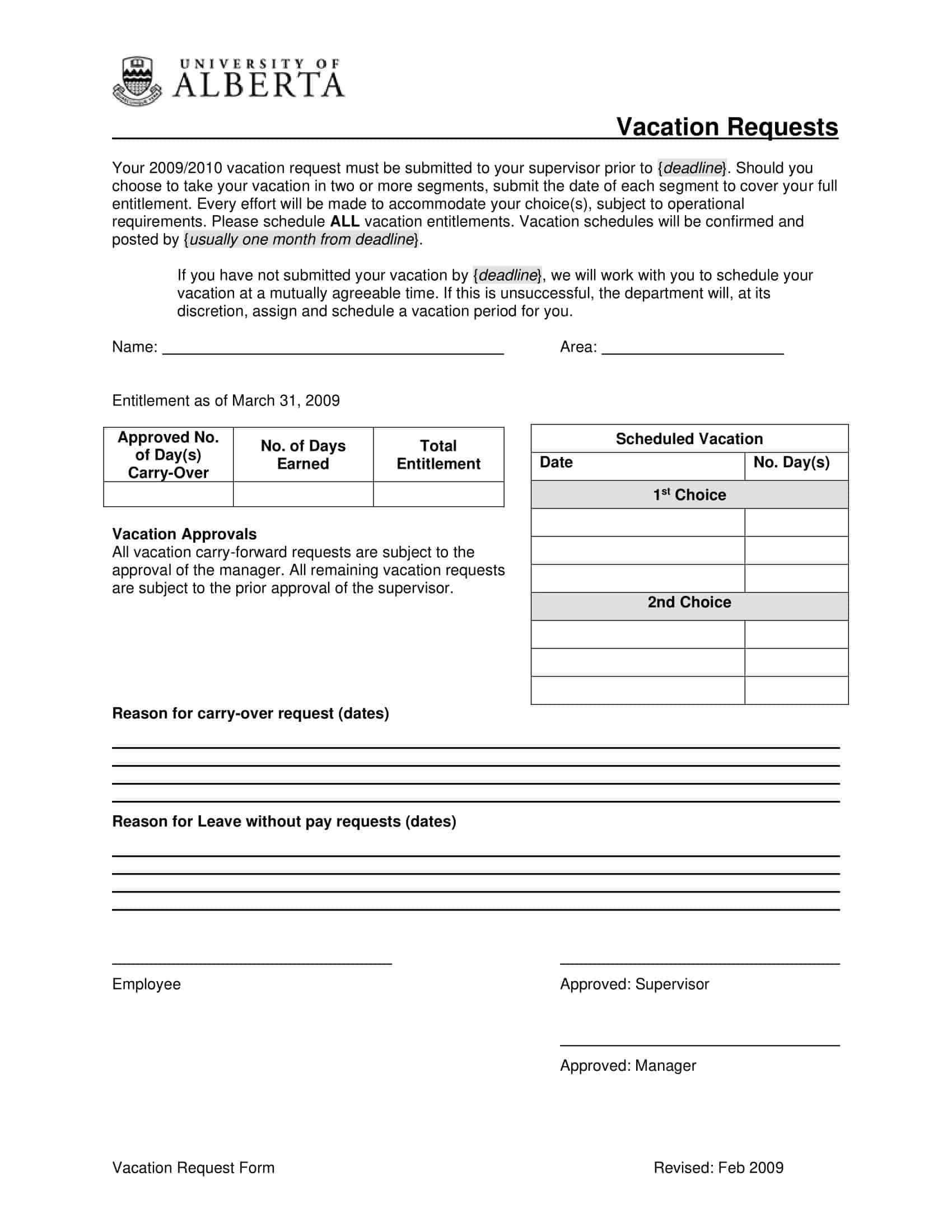 vacation request form free download vacation request form free download