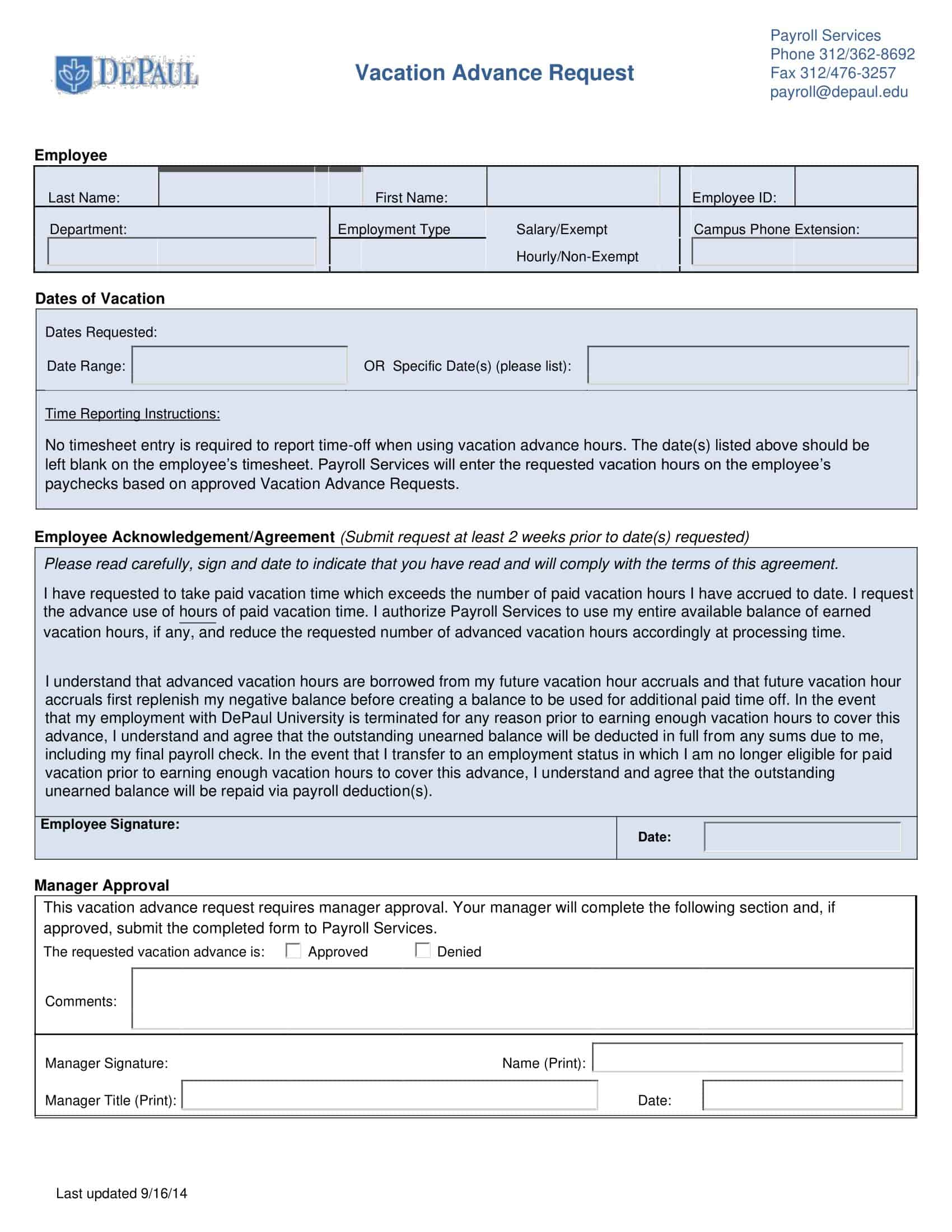 vacation request form template word vacation request form template word