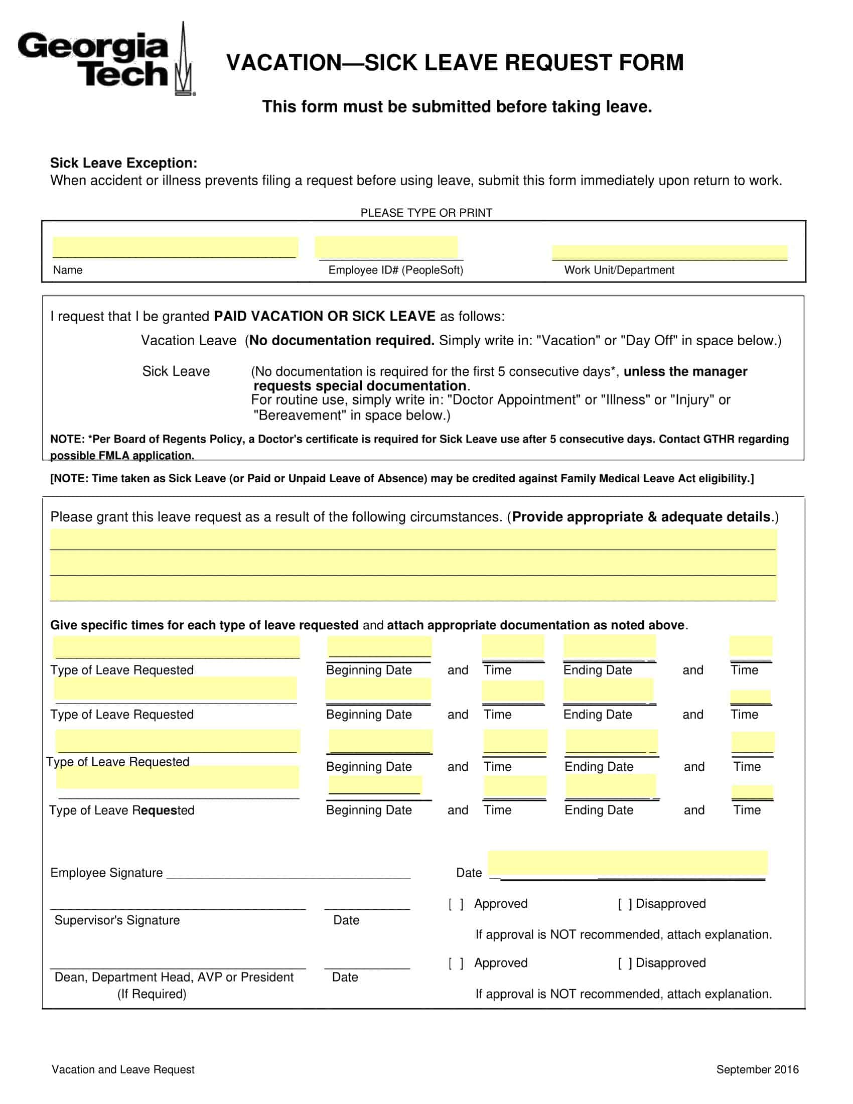 vacation request forms for employees vacation request forms for employees