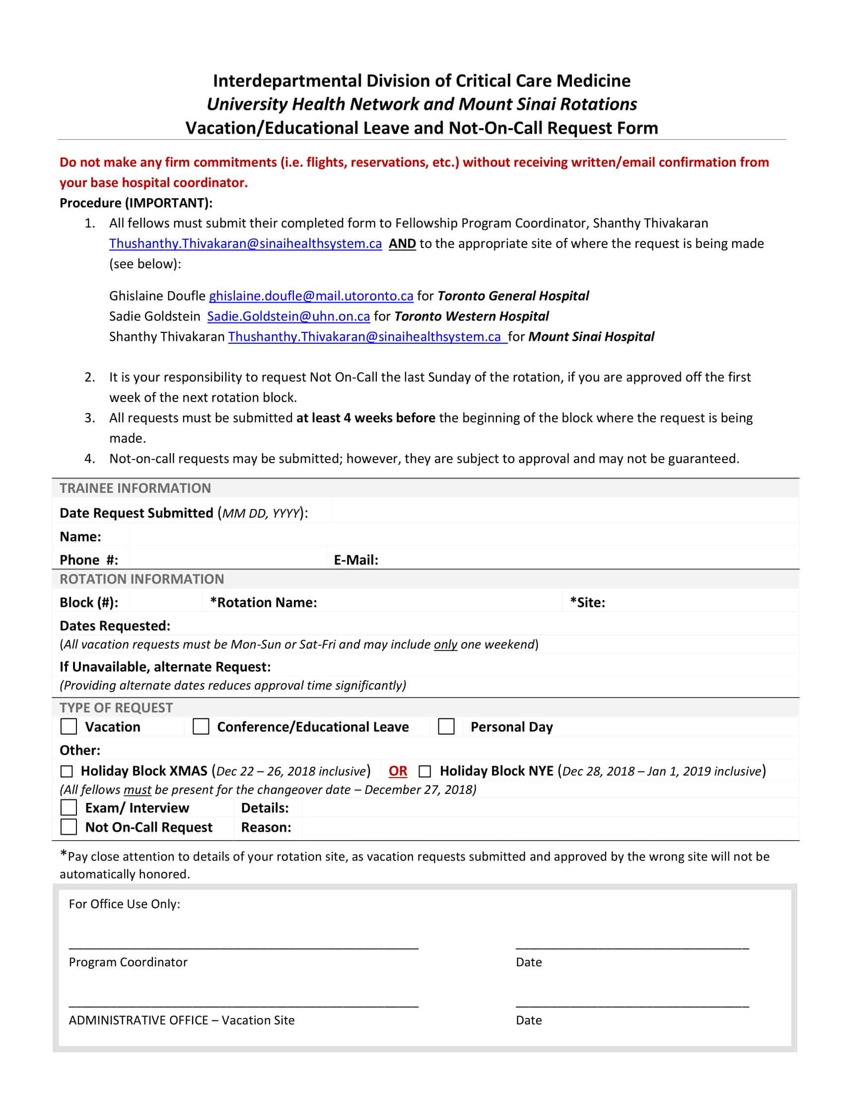 vacation request forms vacation request forms
