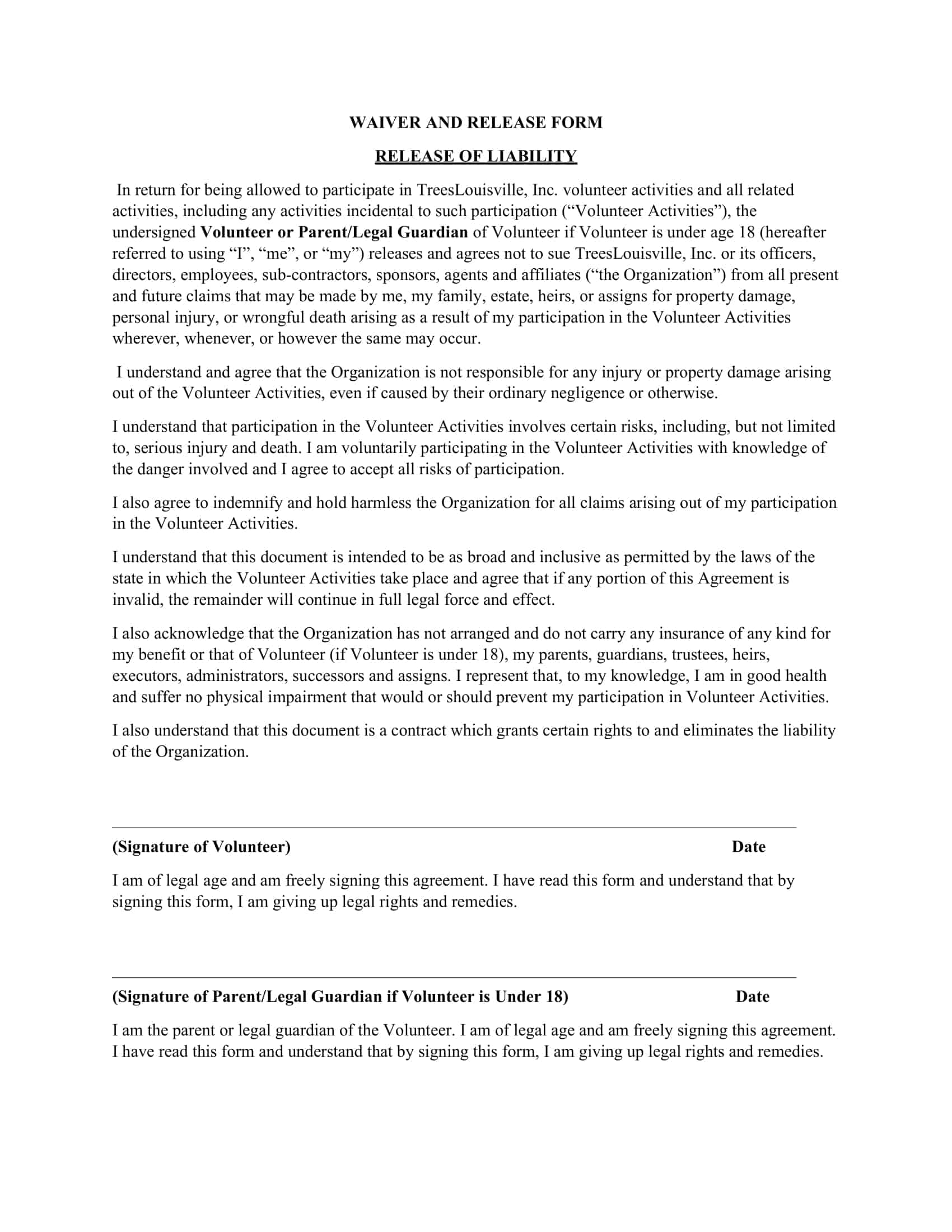 volunteer release of liability ca volunteer release of liability ca