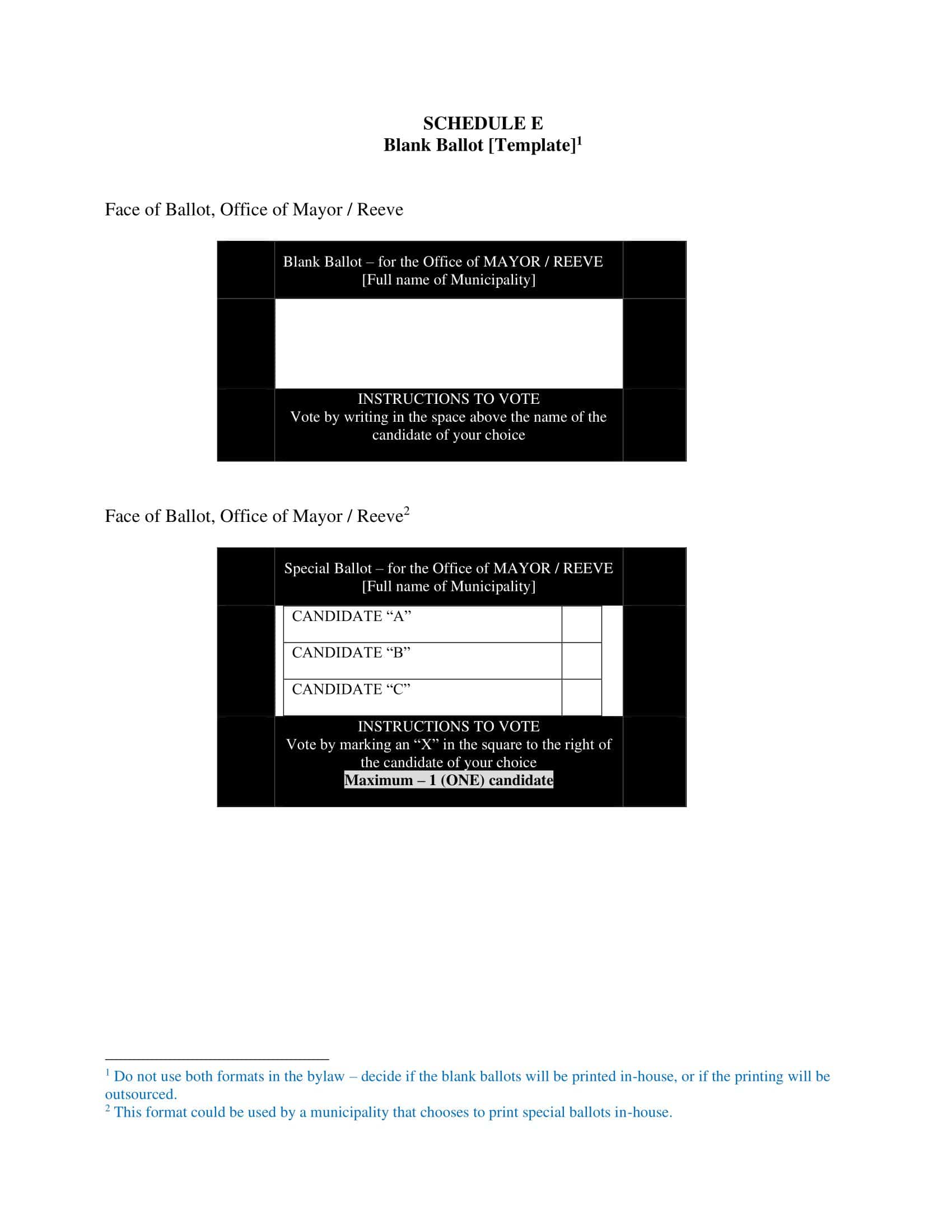 Free Printable Ballot Templates Word PDF Sample Voting Free Printable Ballot Templates Word PDF Sample Voting