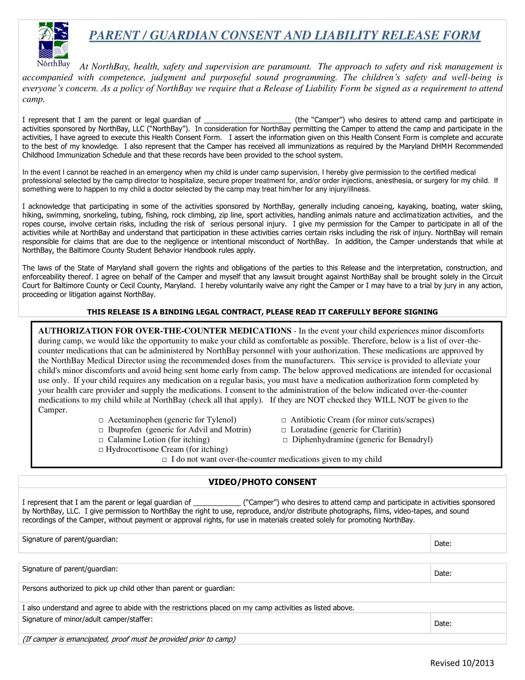 waiver for release of liability waiver for release of liability