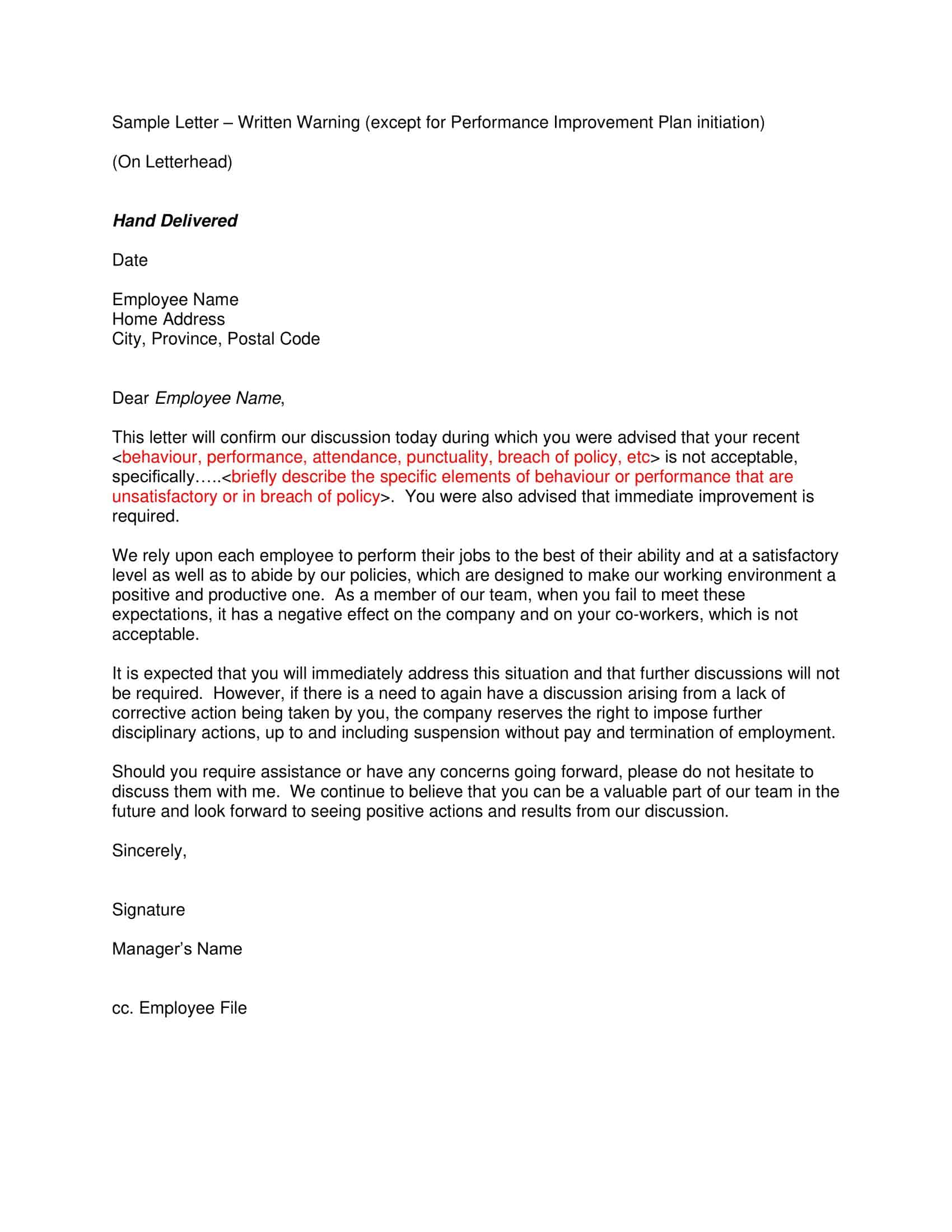 warning letter to employee for negligence warning letter to employee for negligence