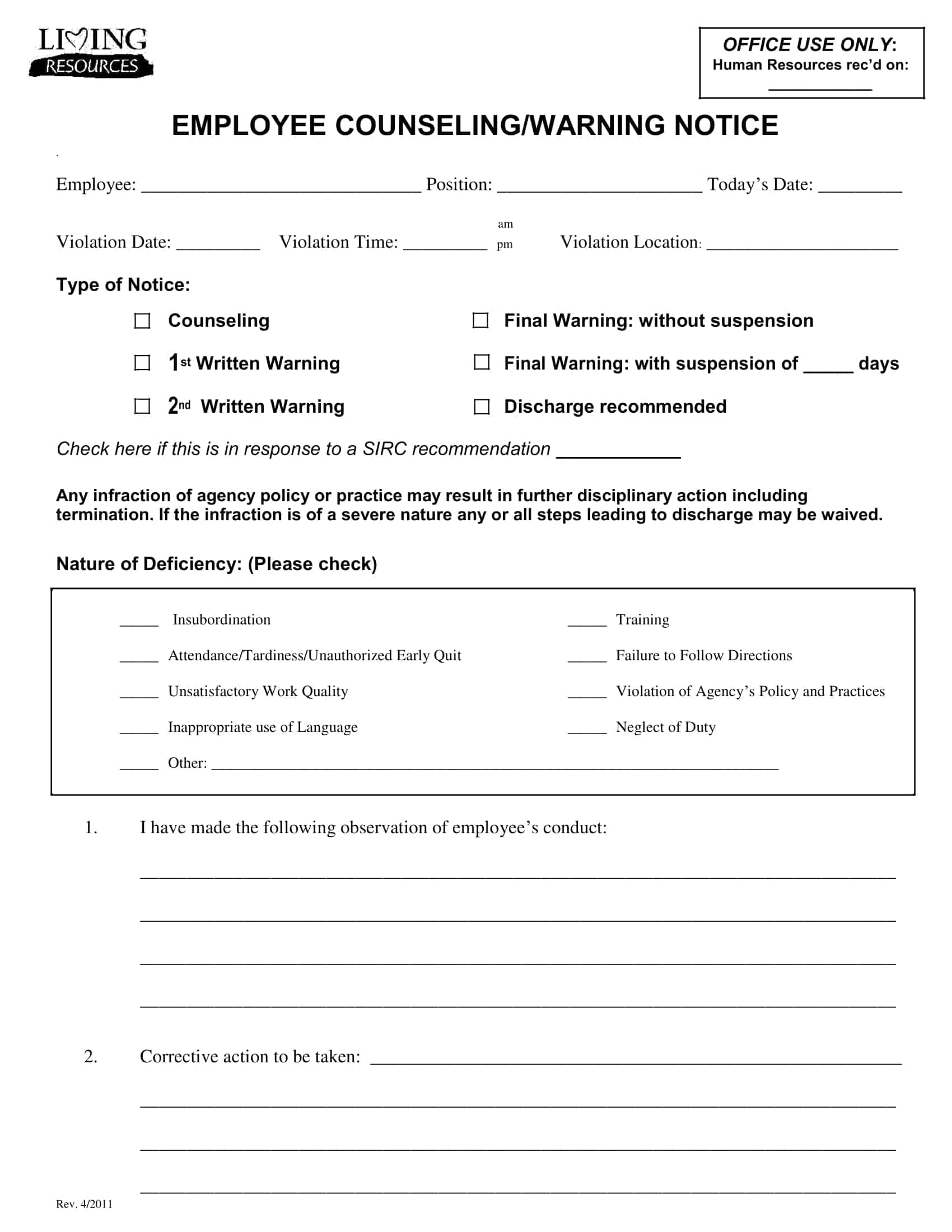 warning letter to employee for negligence warning letter to employee for negligence