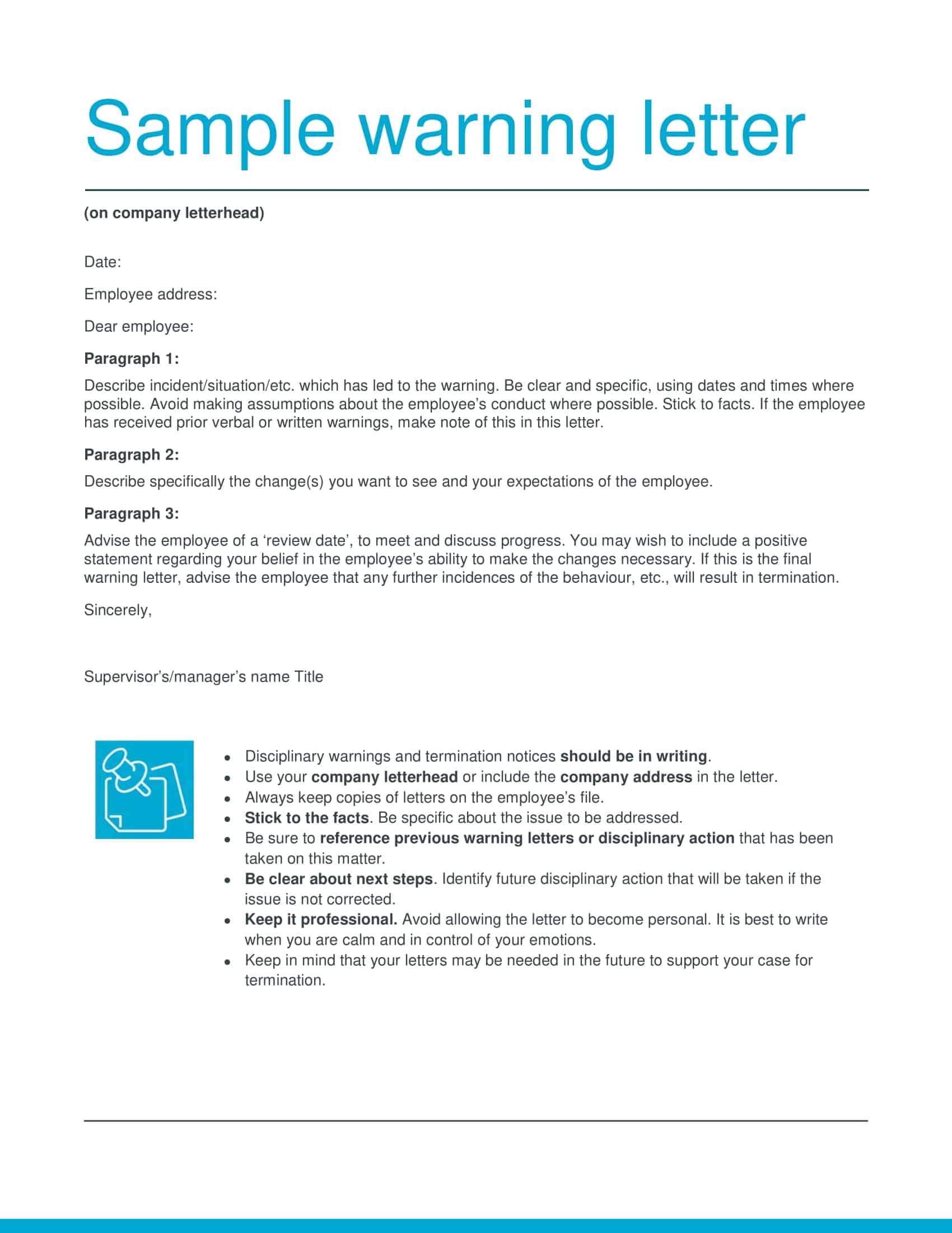 warning letter to employee for poor performance in word format warning letter to employee for poor performance in word format