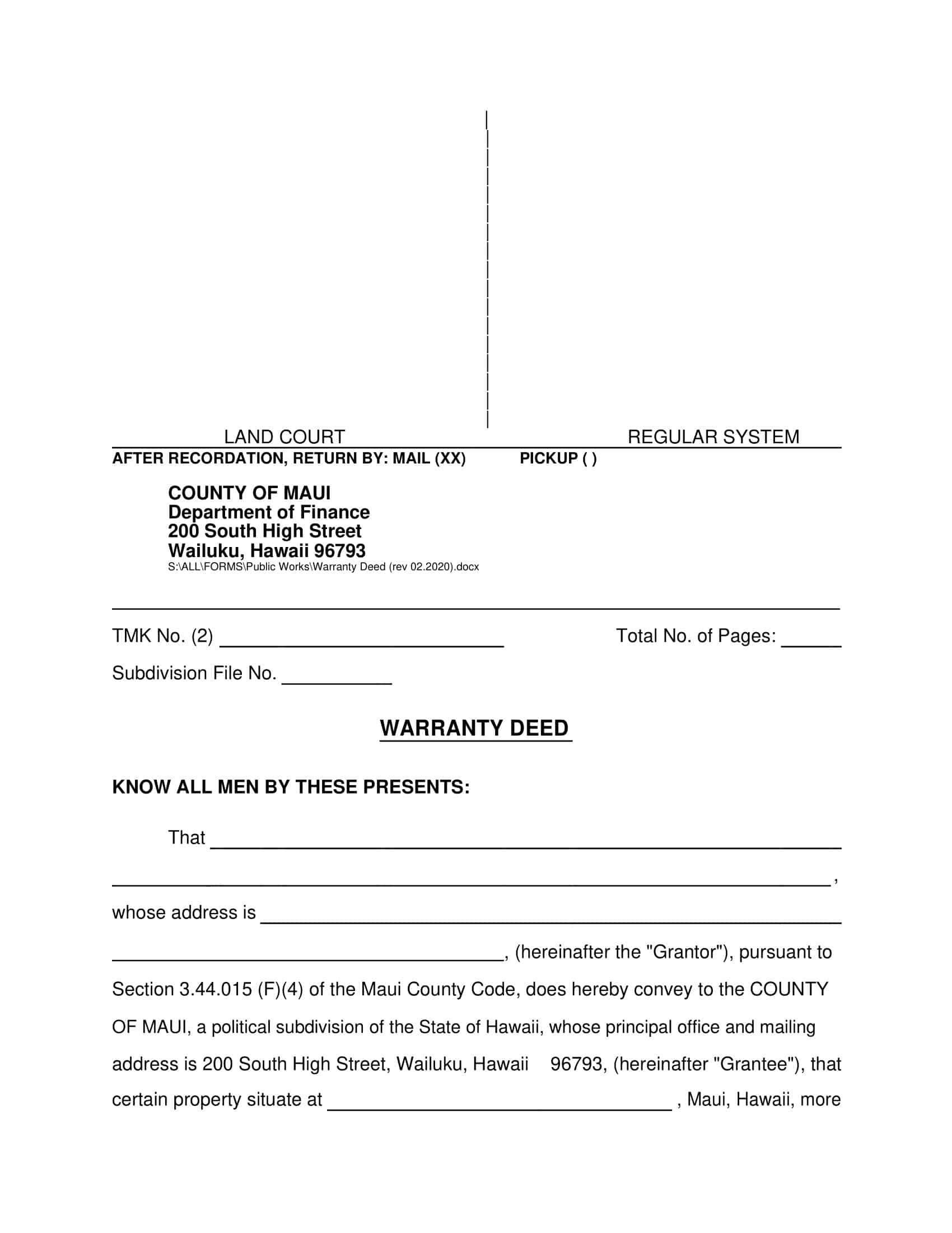 warranty deed form warranty deed form
