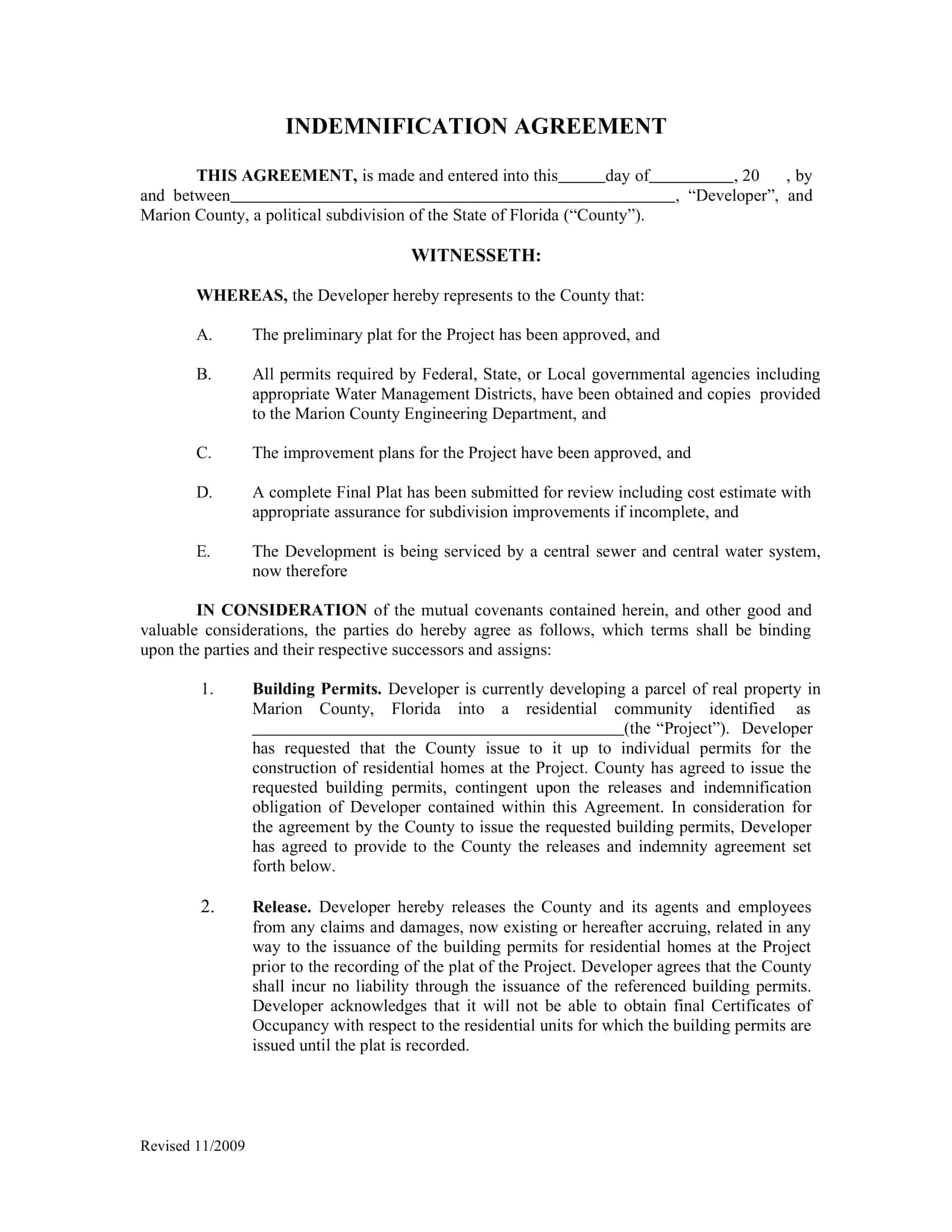 what is indemnity agreement what is indemnity agreement