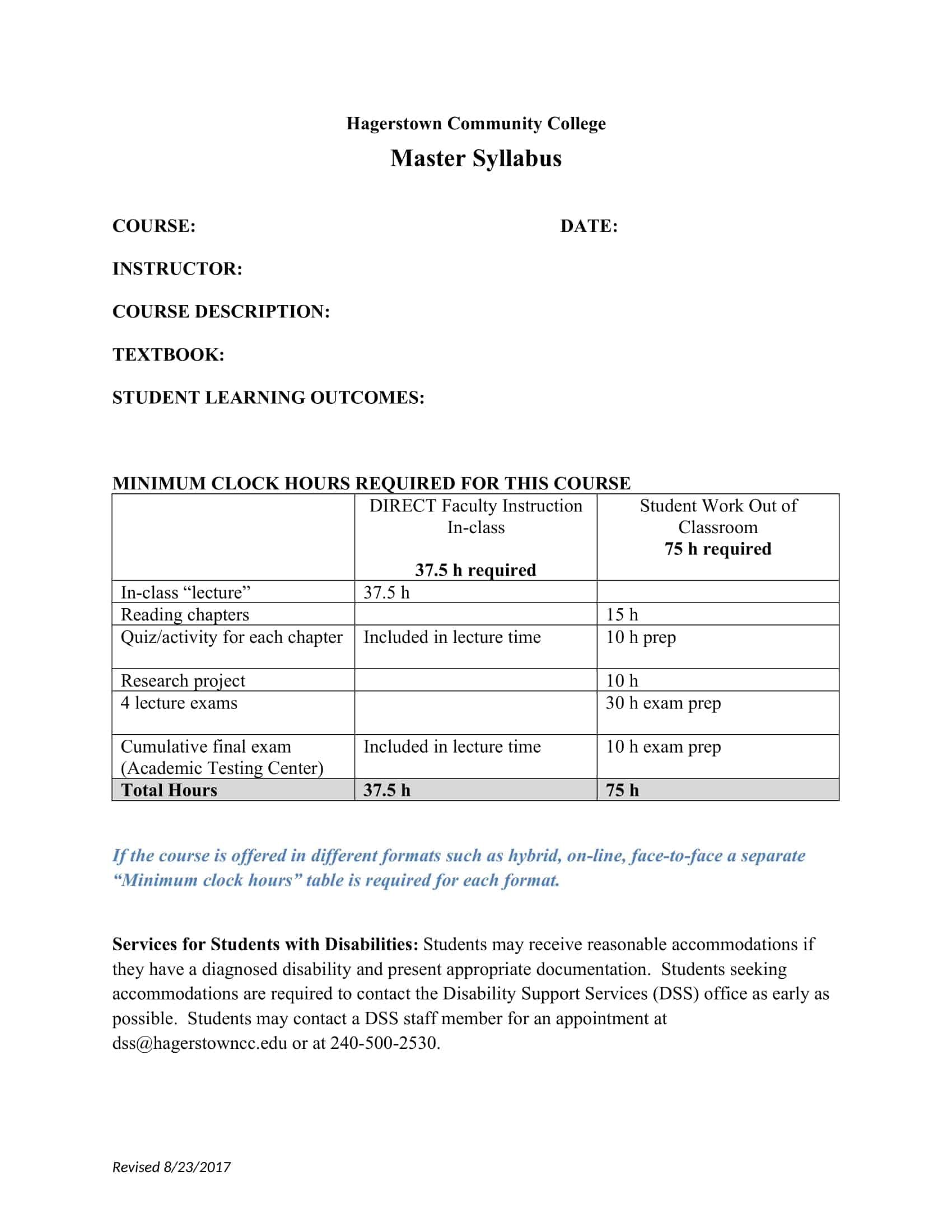 Free Syllabus Templates Printable [PDF, Word, Excel]