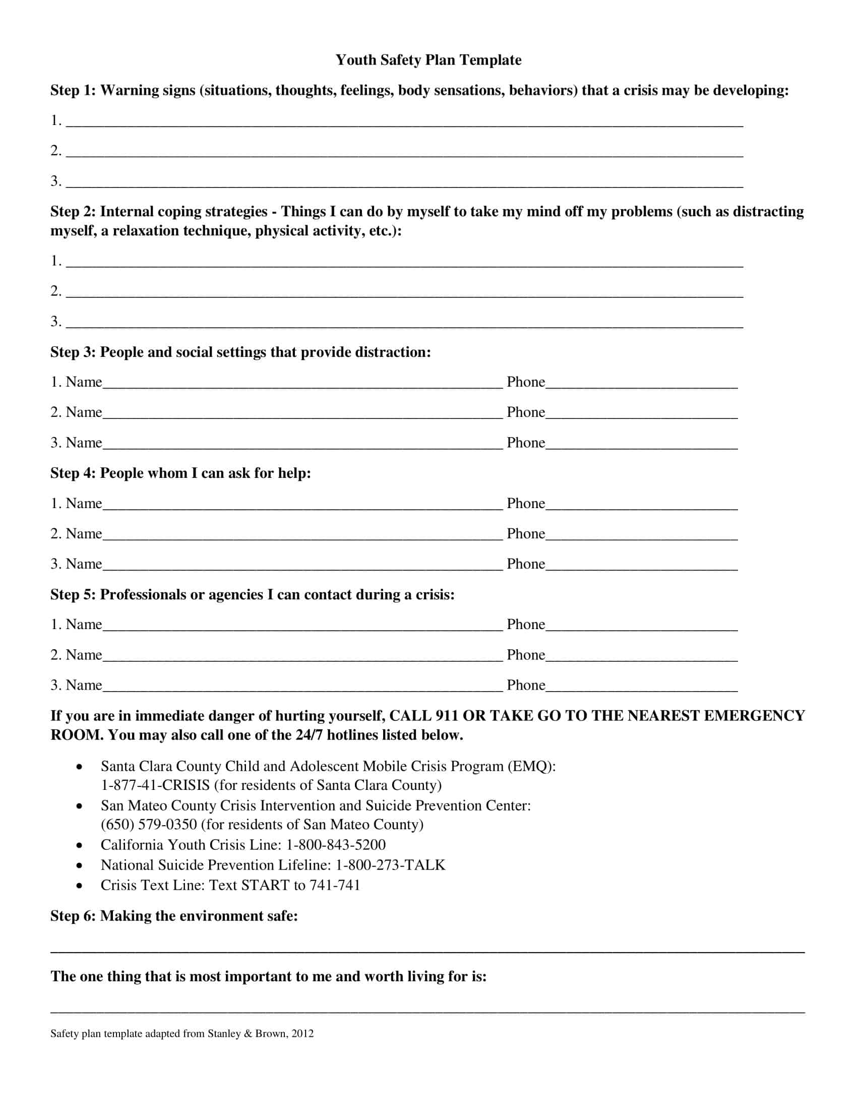 youth safety plan youth safety plan