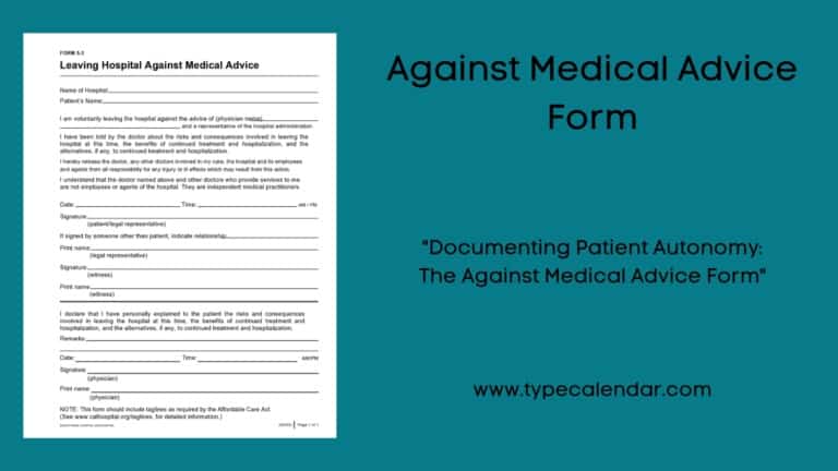 Free Printable Against Medical Advice Form Templates [PDF]
