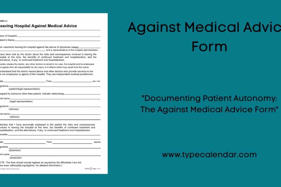 Against Medical Advice Form