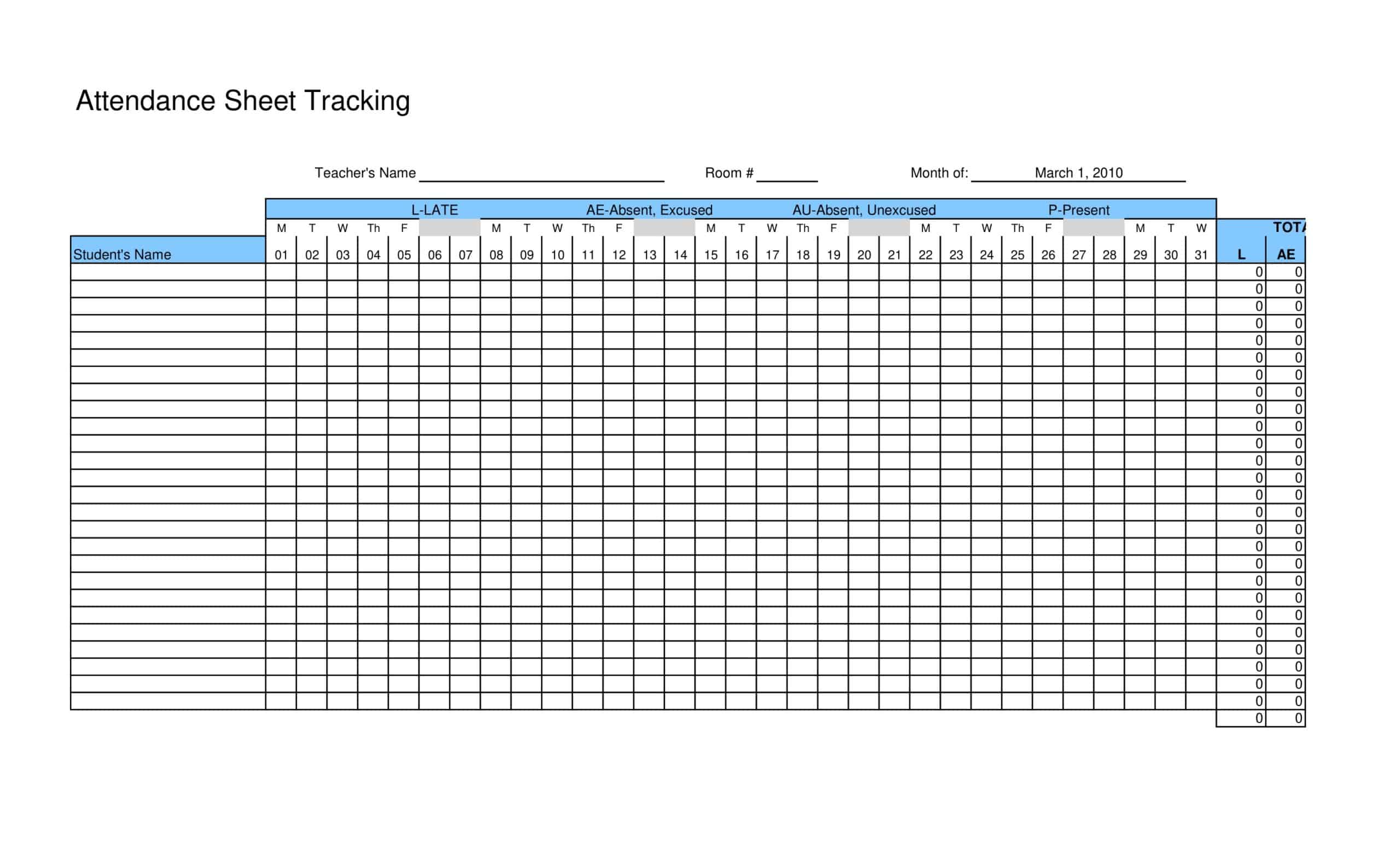 Blank Attendance Sheet Printable Blank Attendance Sheet Blank Attendance Sheet Printable Blank Attendance Sheet