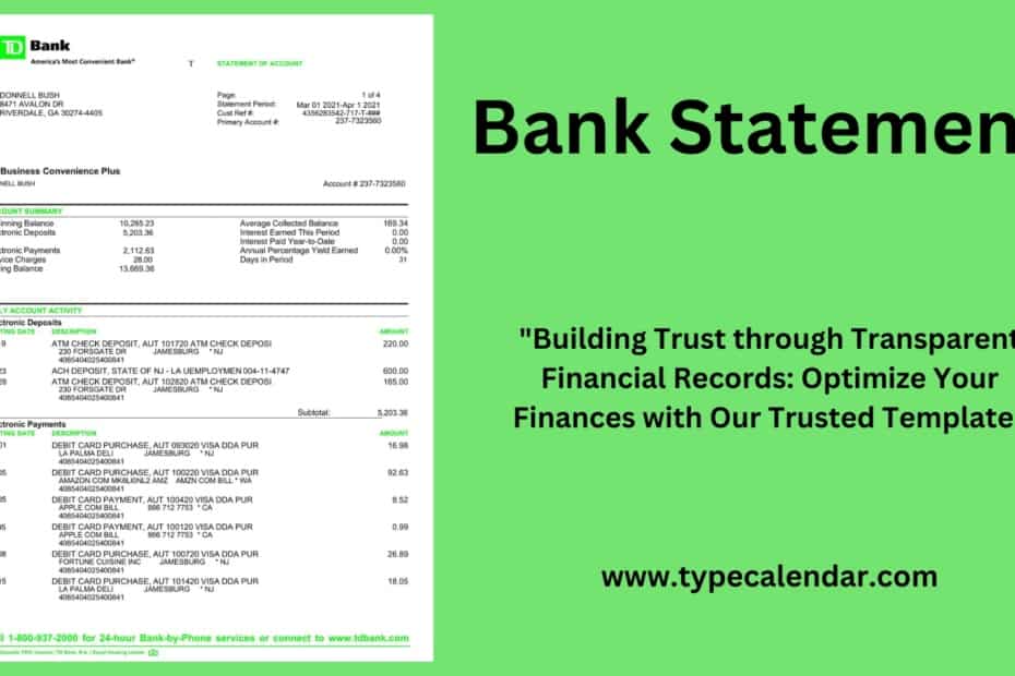 Bank Statement