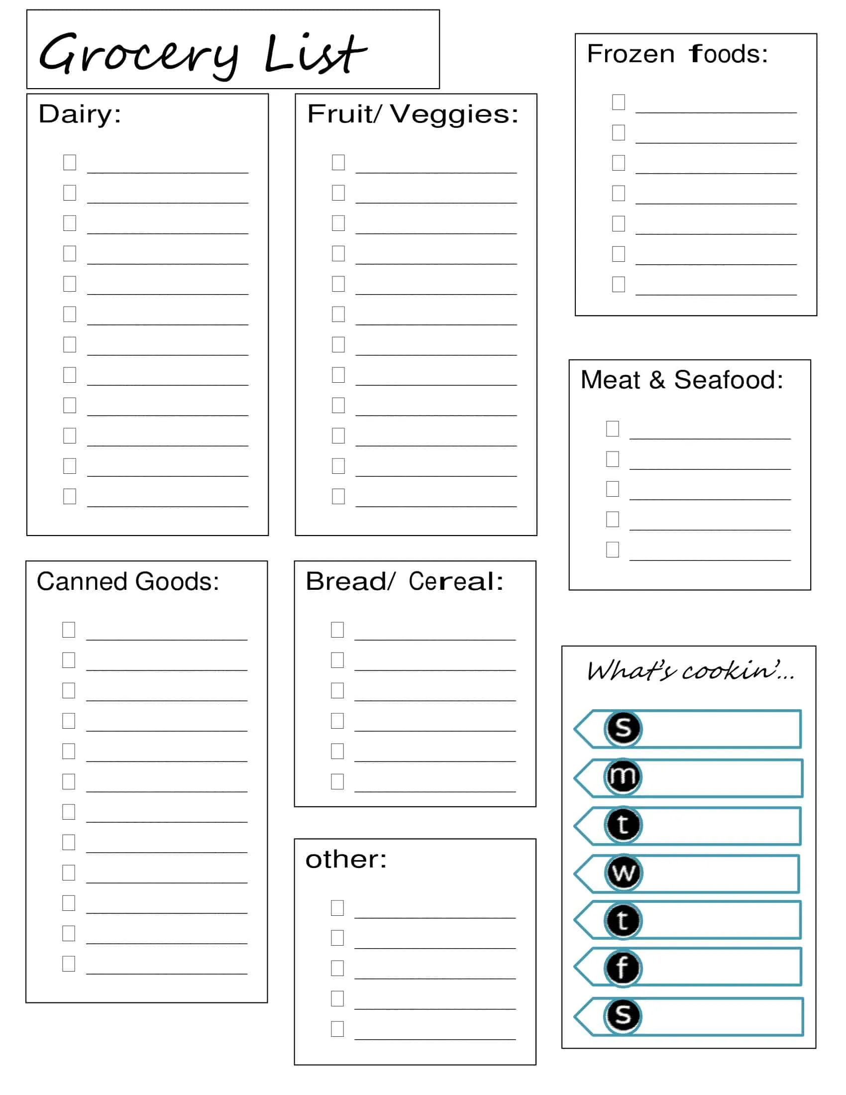 Best Grocery List Template Best Grocery List Template