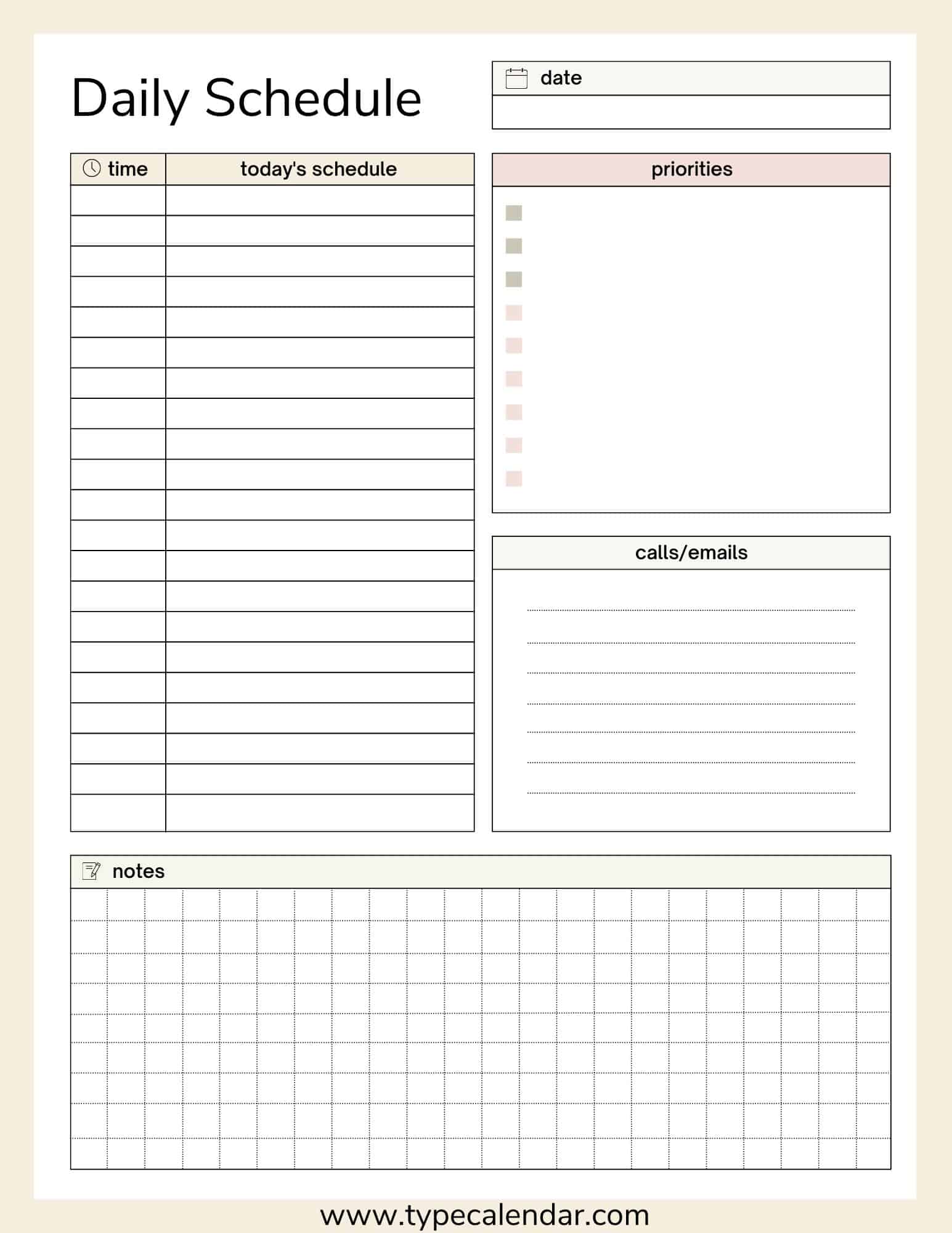 Free Printable Daily Work Schedule Templates Excel PDF Word Free Printable Daily Work Schedule Templates Excel PDF Word