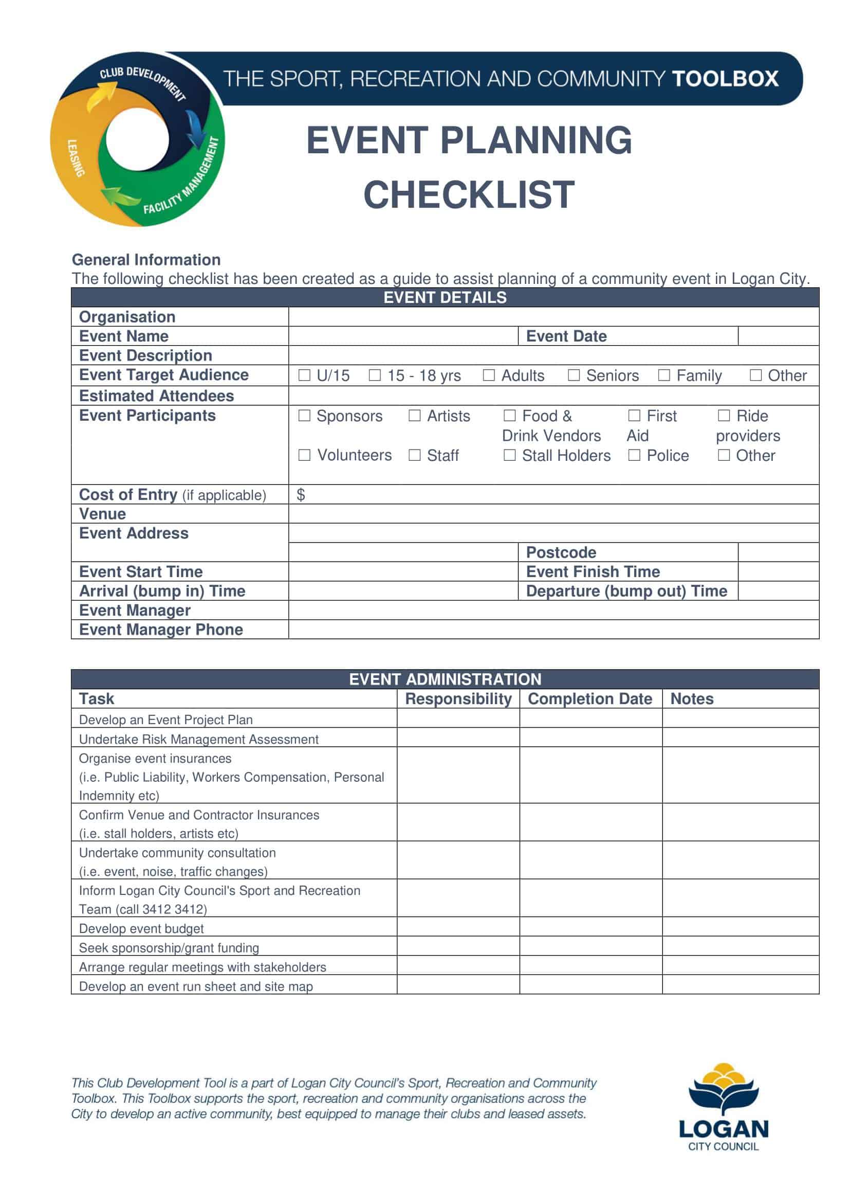 Event Checklist Template Excel Event Checklist Template Excel