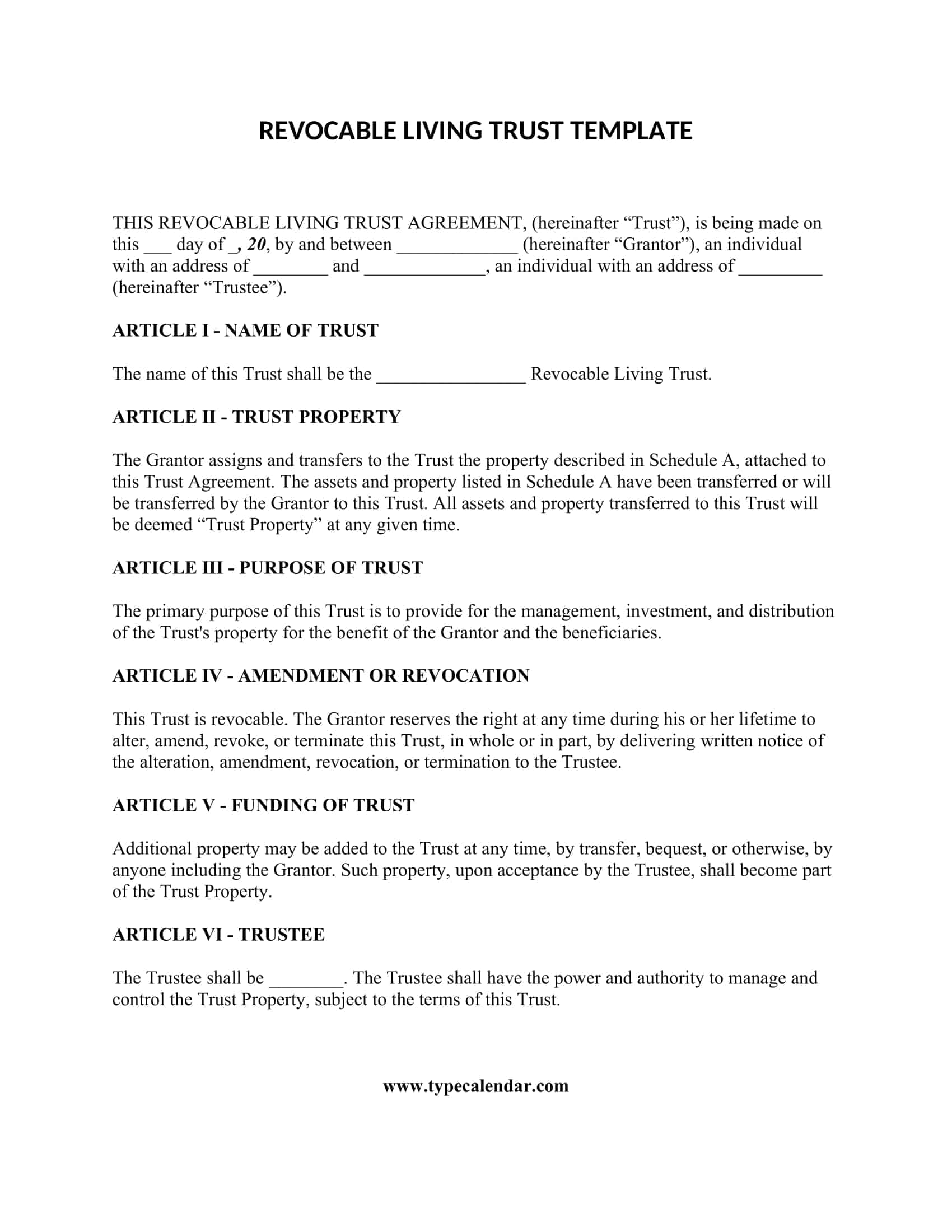 Free Printable Living Trust Templates PDF Irrevocable Free Printable Living Trust Templates PDF Irrevocable