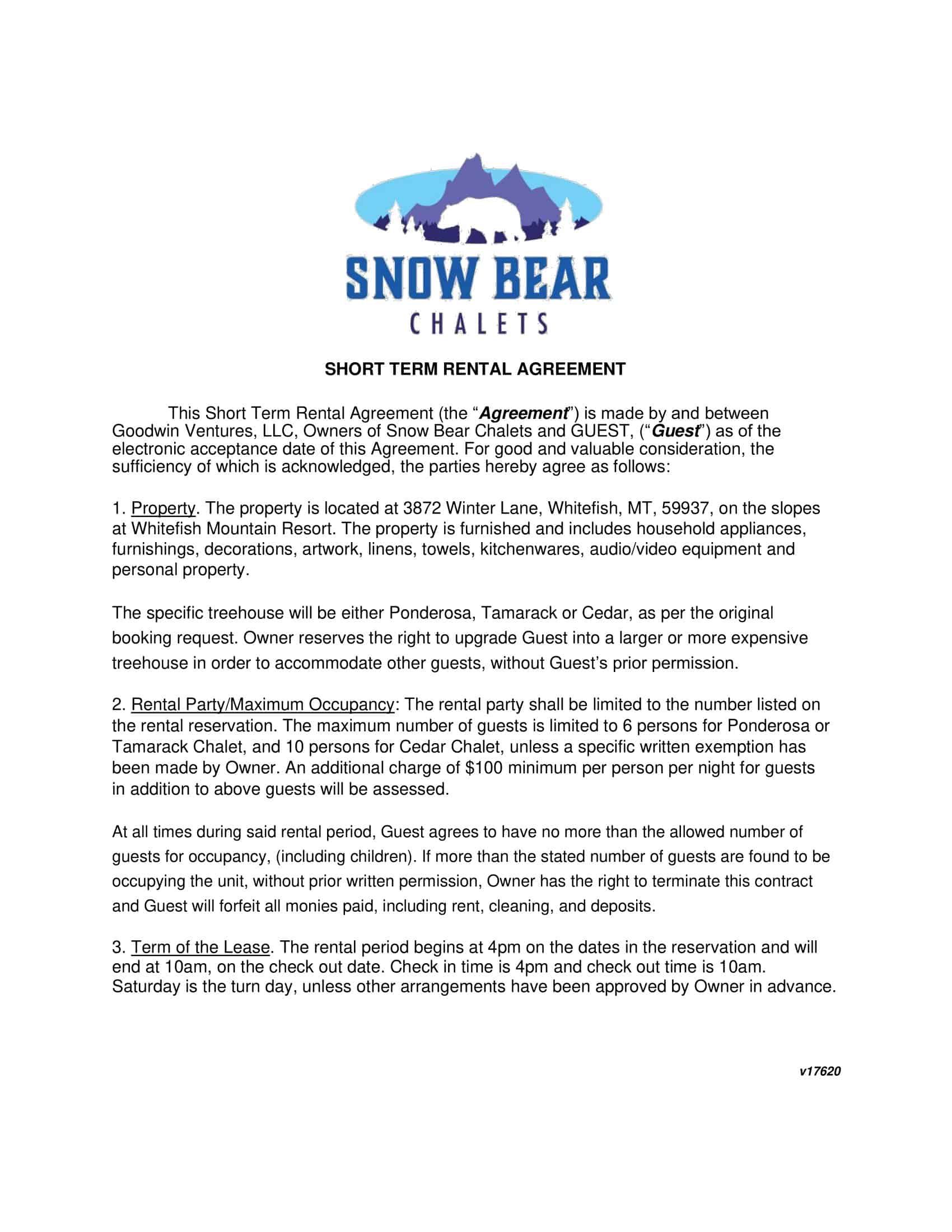 Blank Short Term Rental Agreement Blank Short Term Rental Agreement