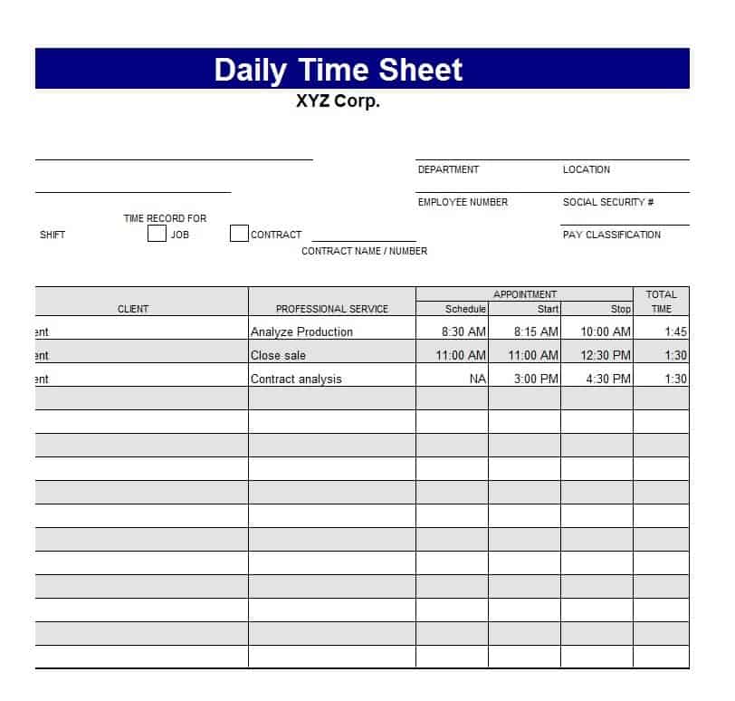 Free Printable Timesheet Templates [Excel, PDF, Word]