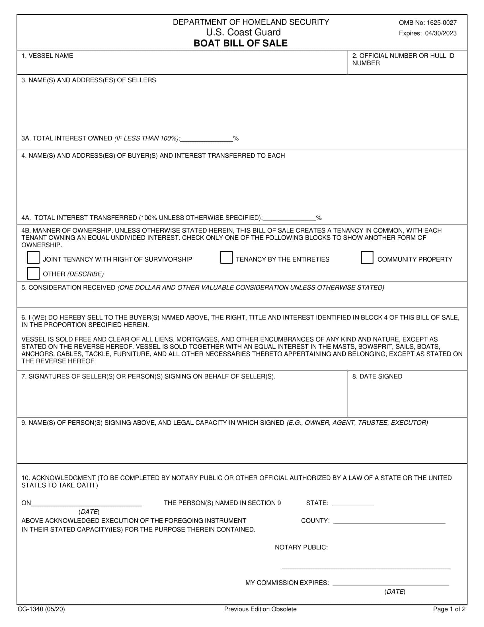 Boat Bill of Sale Word Template Boat Bill of Sale Word Template