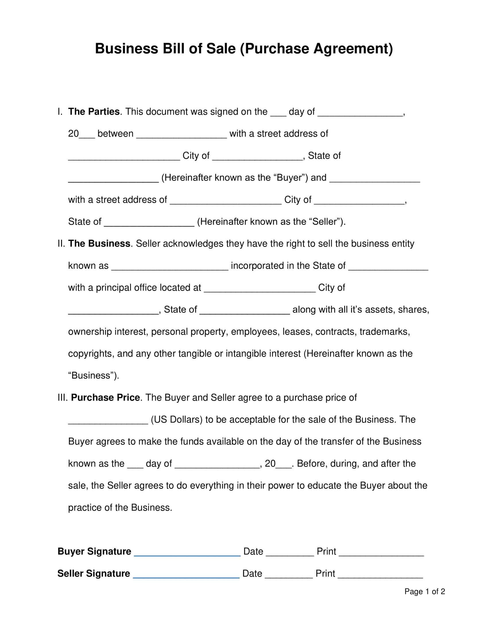 Business Purchase Agreement PDF Business Purchase Agreement PDF