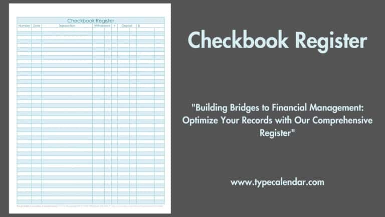 Free Printable Checkbook Register Templates [PDF, Excel]