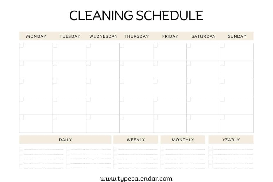 Cleaning Schedule