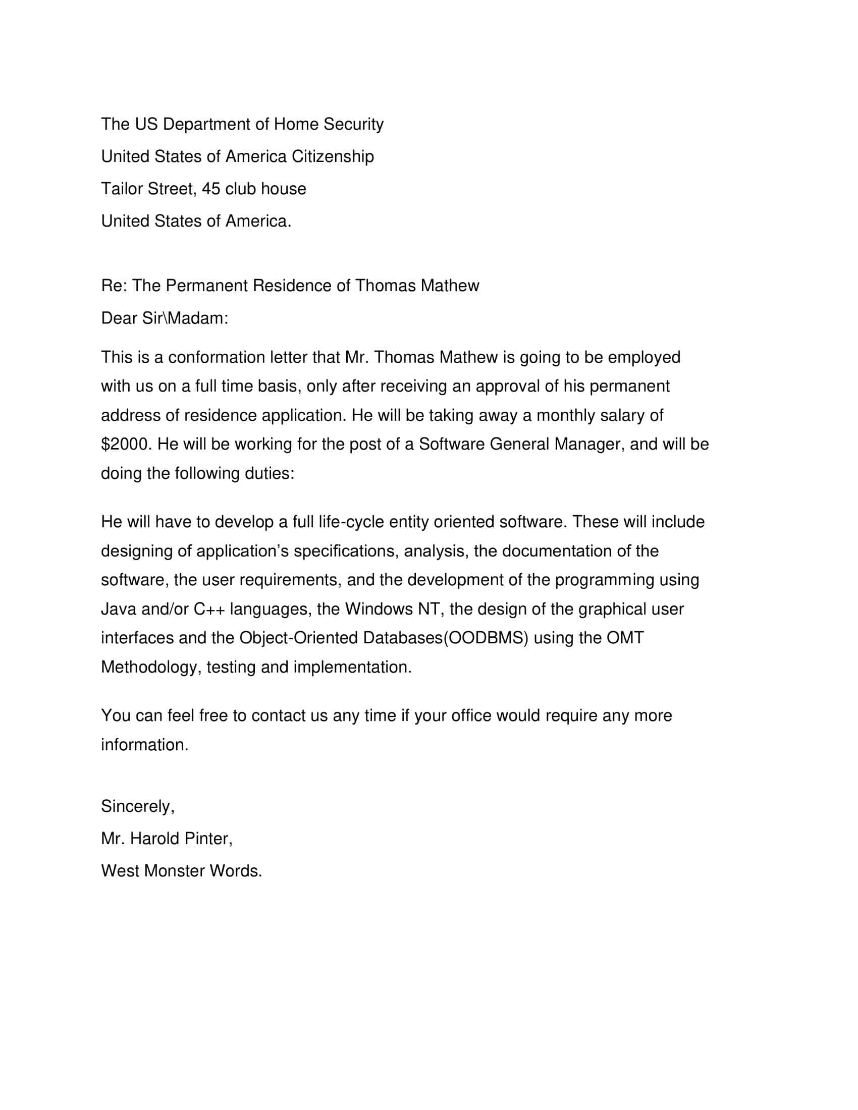 Company Letterhead Employment Verification Company Letterhead Employment Verification