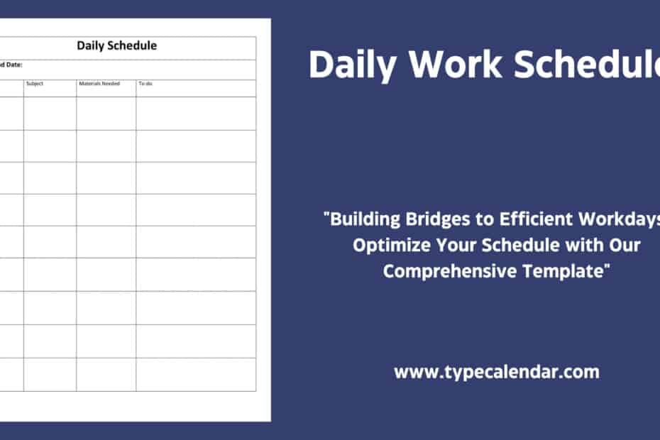 Daily Work Schedule