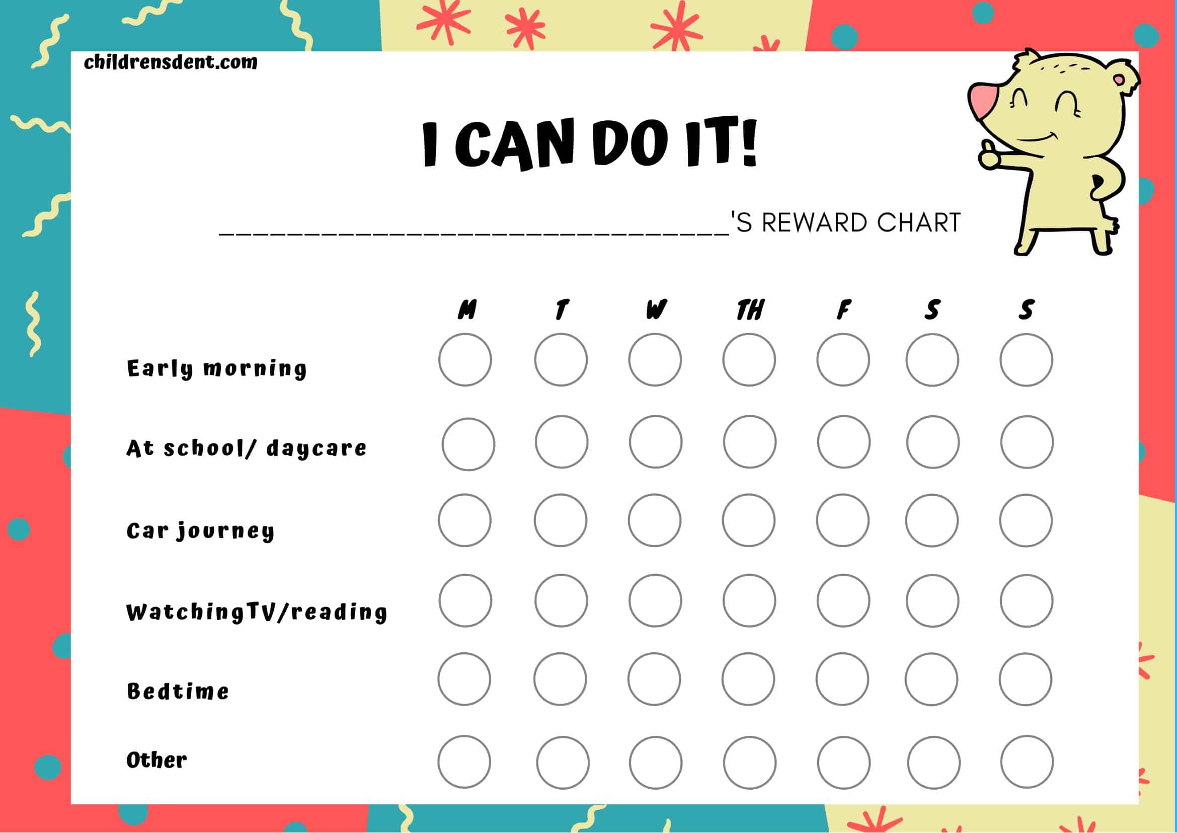 free printable reward chart templates [word, pdf] teachers