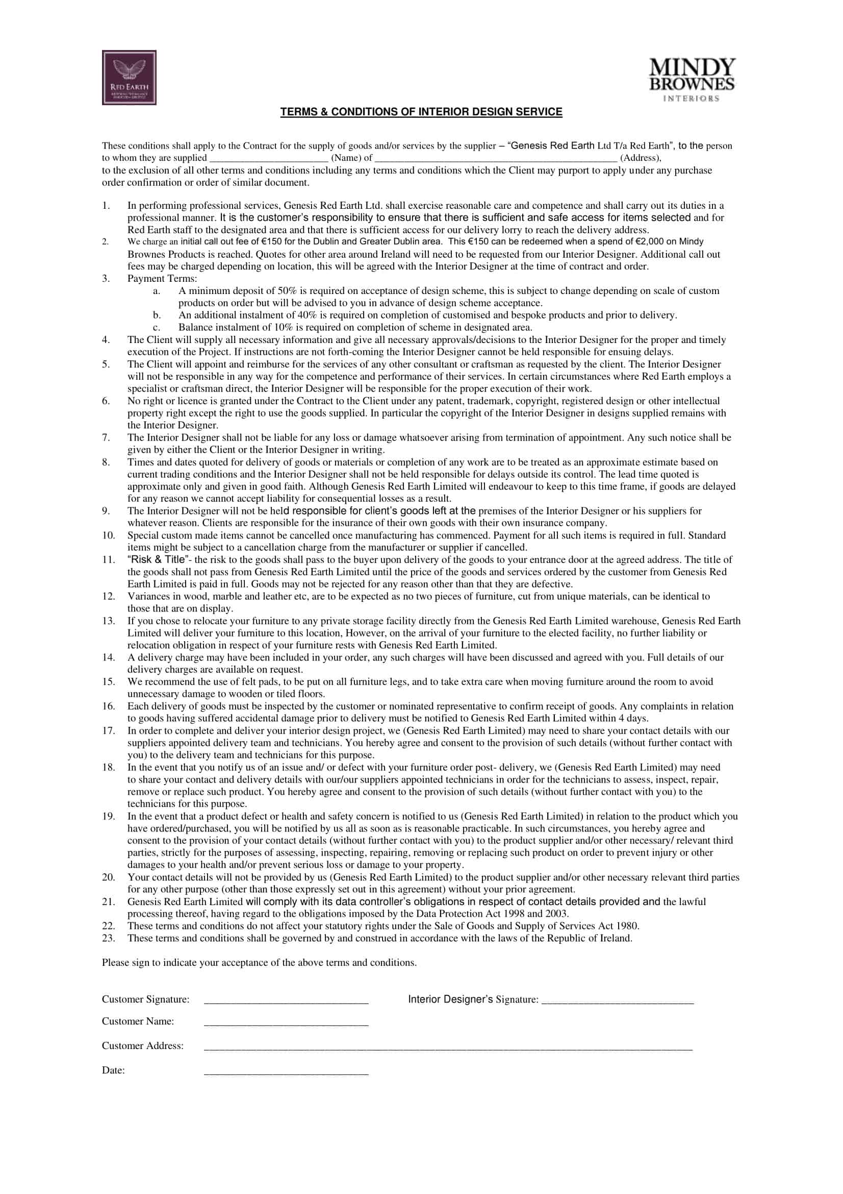 Downloadable PDF for Interior Design Contract Downloadable PDF for Interior Design Contract