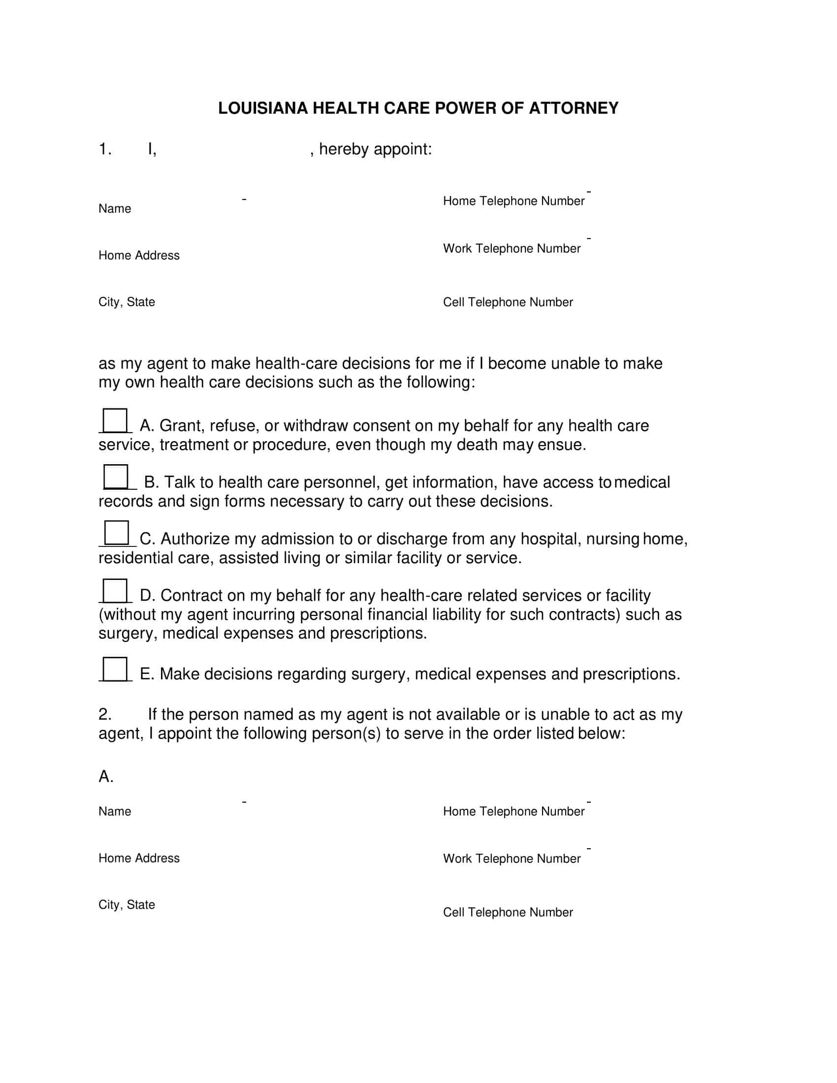 Easy-to-Fill Medical Power of Attorney Template Easy-to-Fill Medical Power of Attorney Template