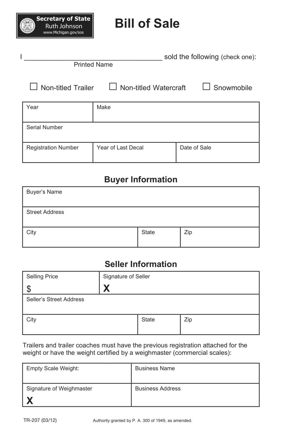 Editable Bill of Sale PDF Editable Bill of Sale PDF