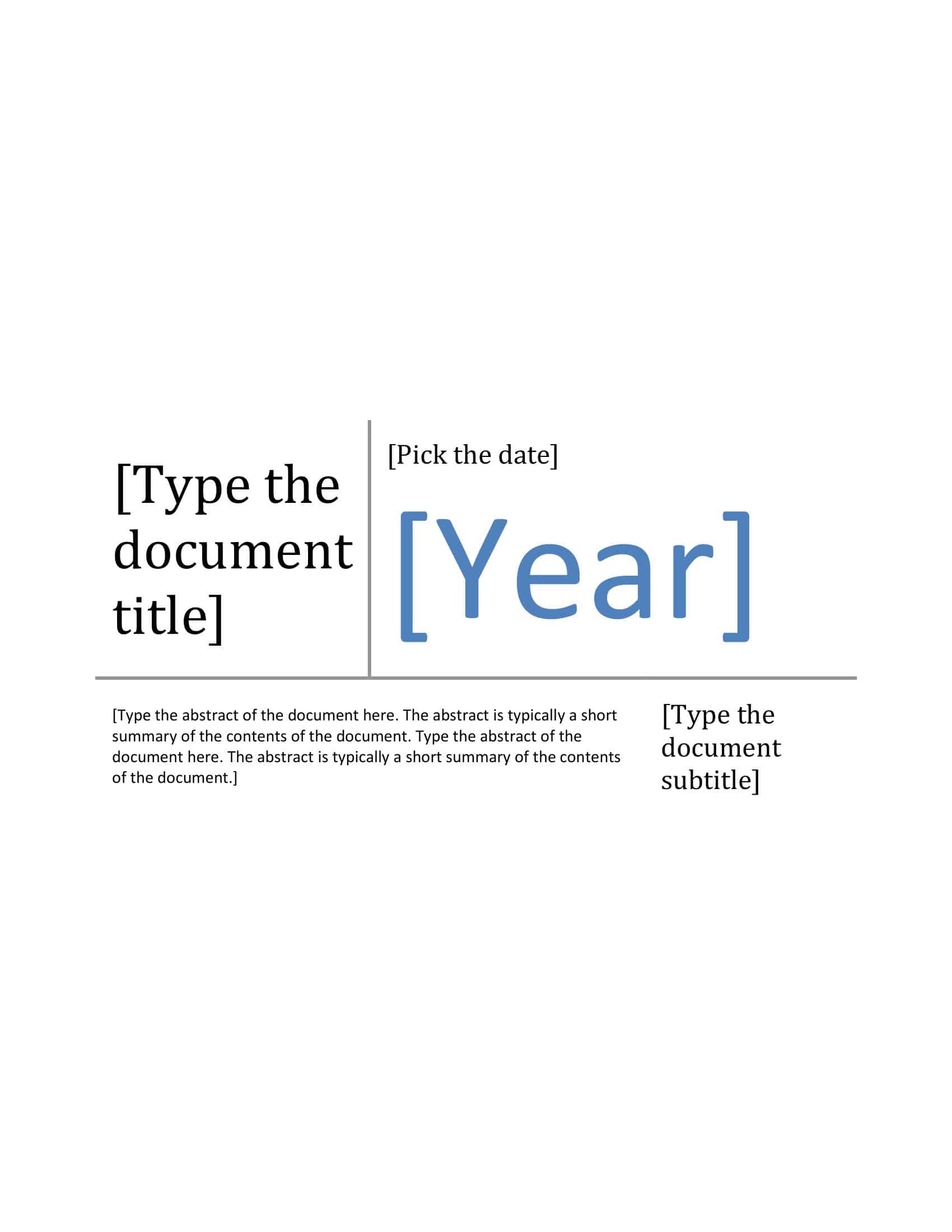 Editable Blank Cover Page Editable Blank Cover Page