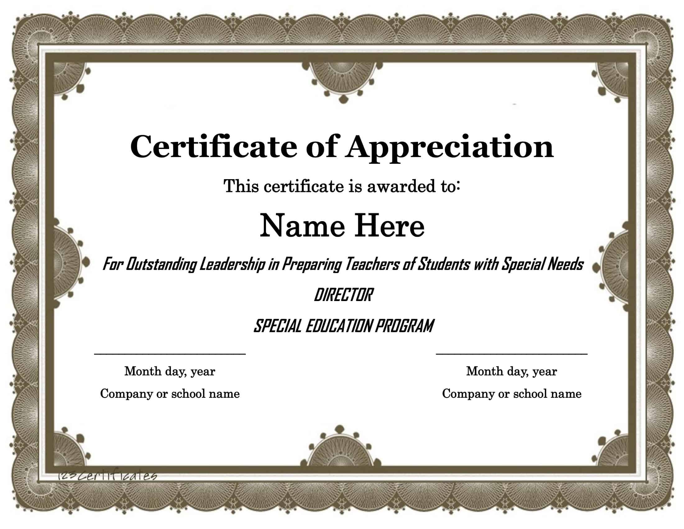 Editable Certificate of Appreciation Free Editable Certificate of Appreciation Free