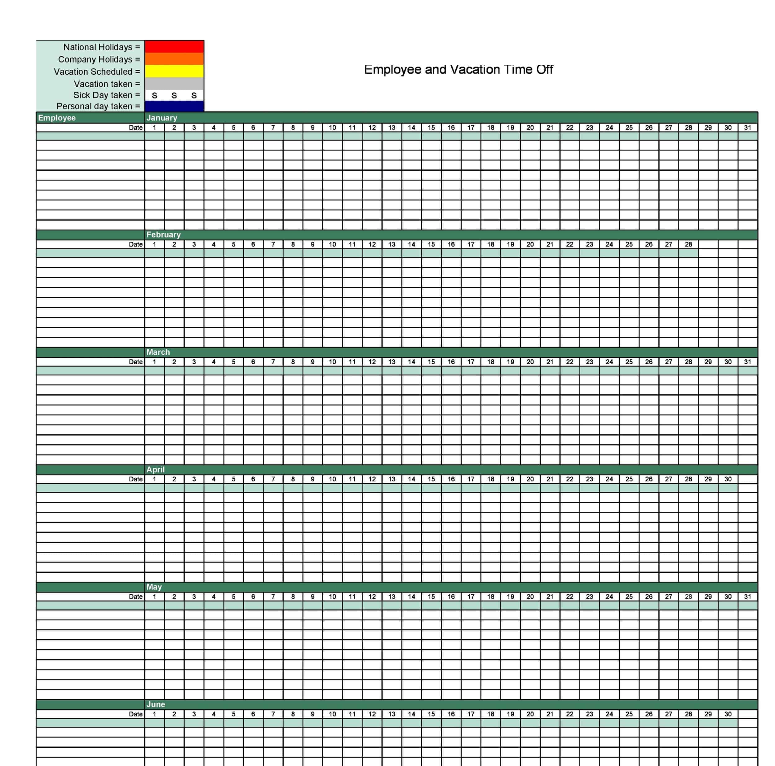 Vacation Tracker Template 2025 Adan Lissie