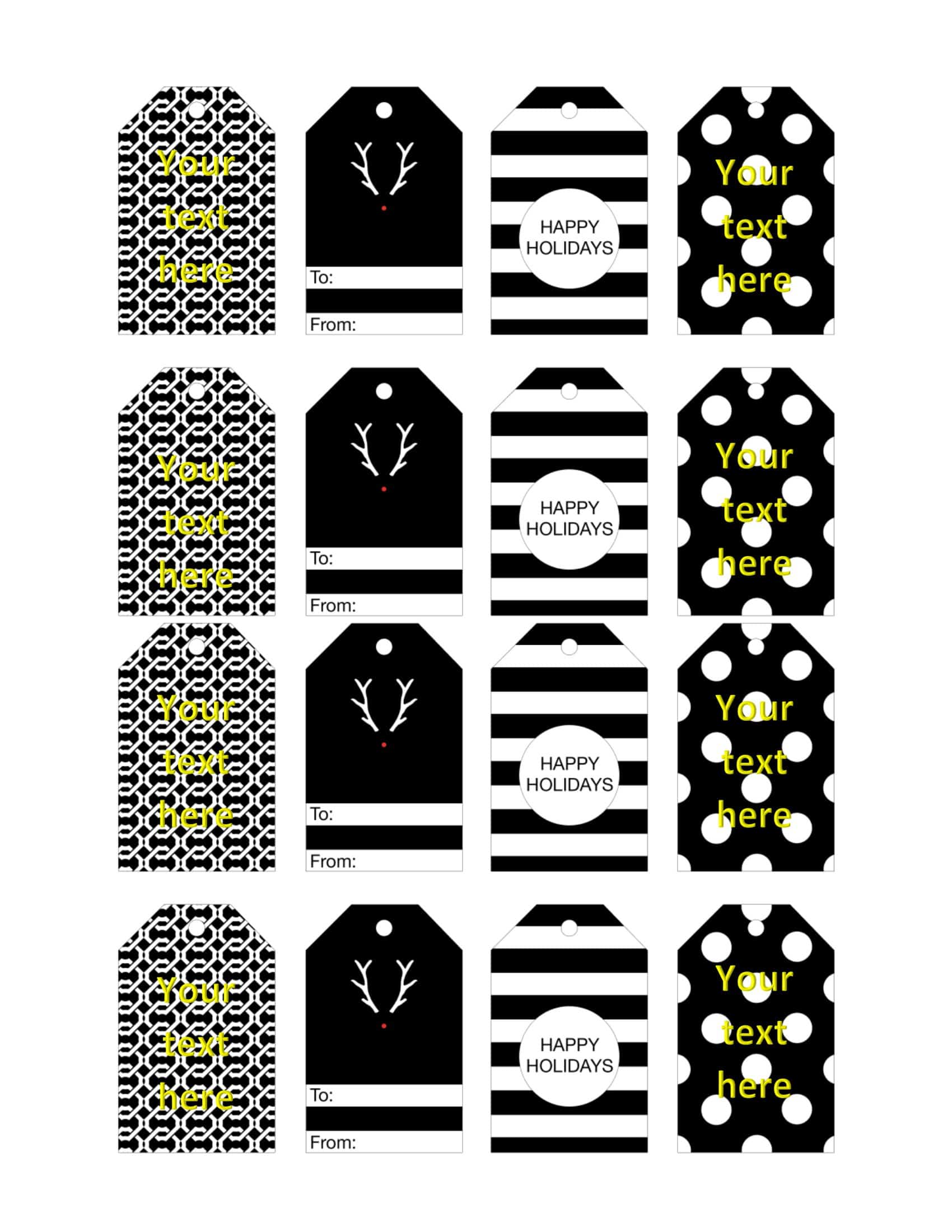 Editable Gift Tag Template Editable Gift Tag Template