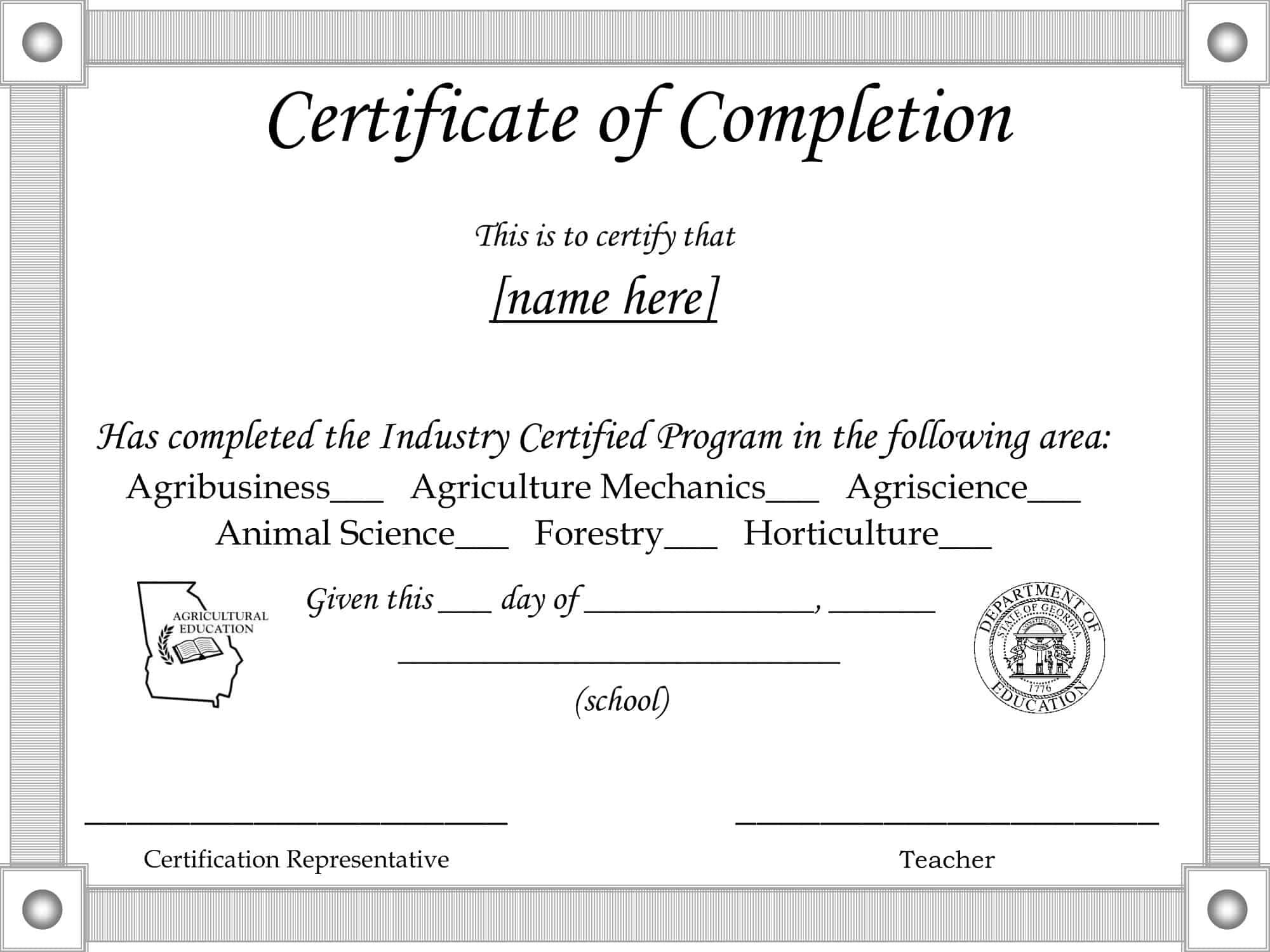 Sample Certificate Of Completion Template At Joe Tepper Blog Sample Certificate Of Completion Template At Joe Tepper Blog