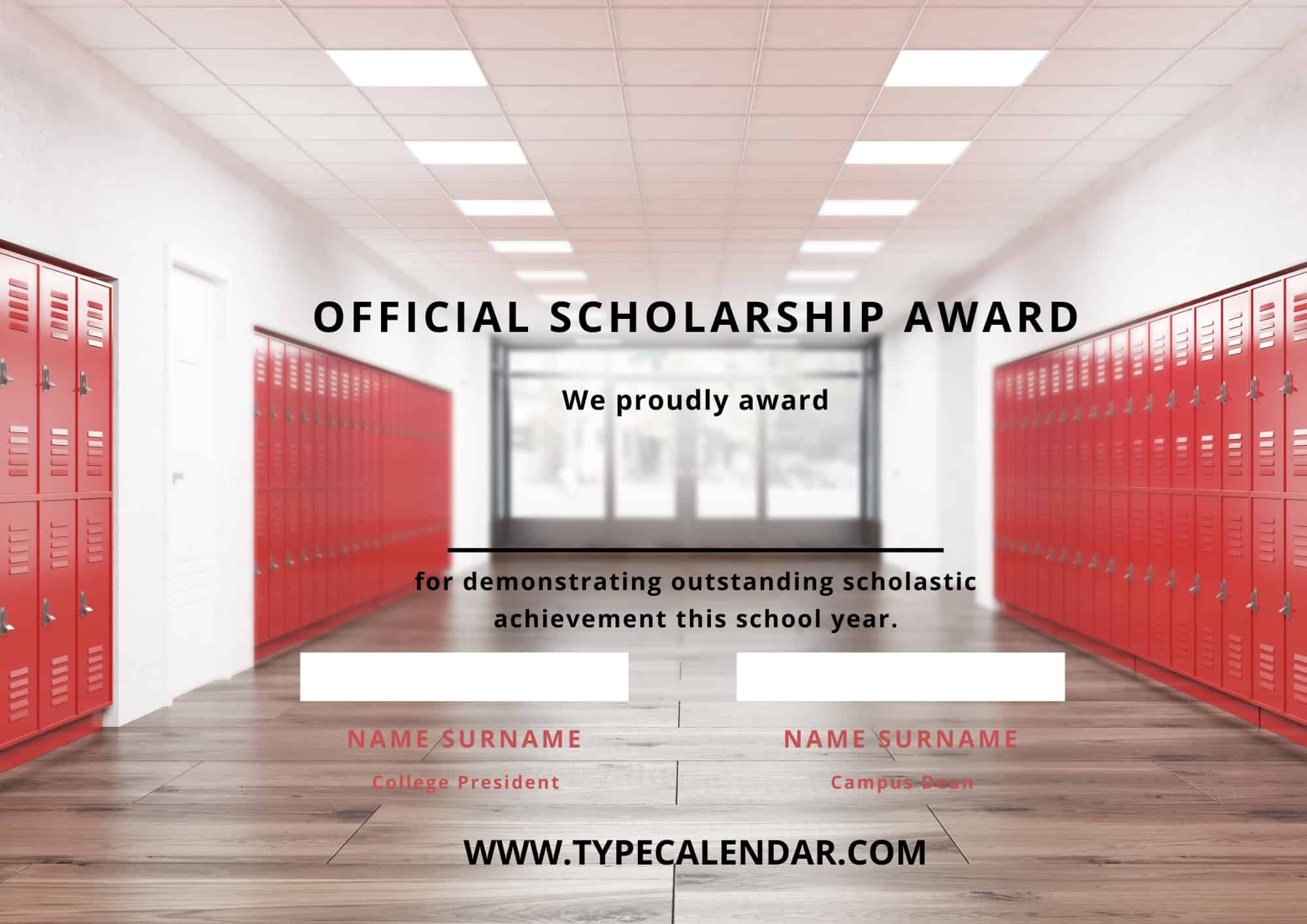 Editable Scholarship Certificate Template Editable Scholarship Certificate Template