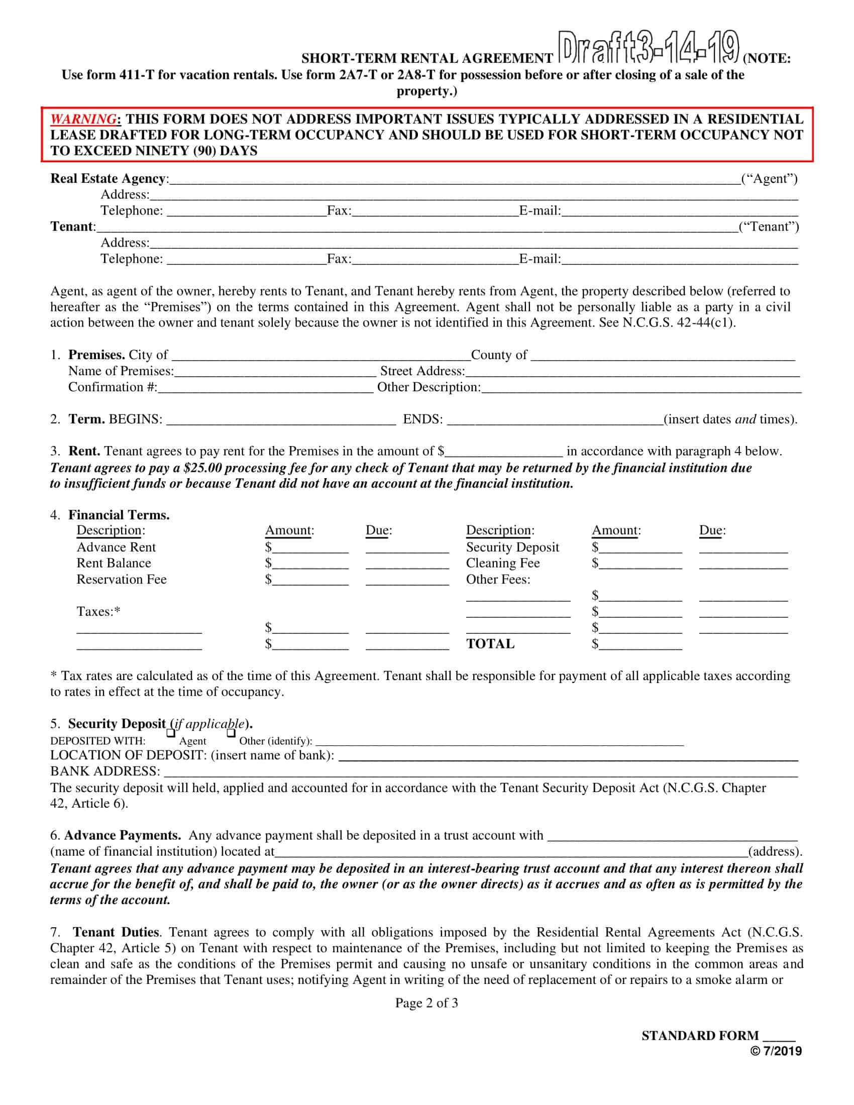 Editable Short Term Rental Agreement Editable Short Term Rental Agreement