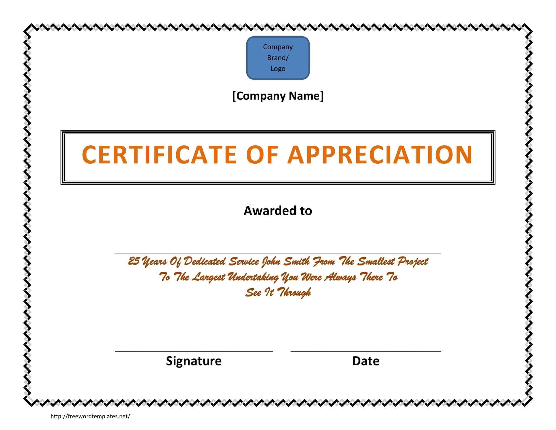 Editable Word Certificate of Appreciation Editable Word Certificate of Appreciation