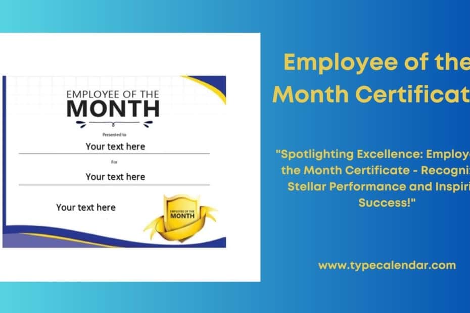Employee of the Month Certificate