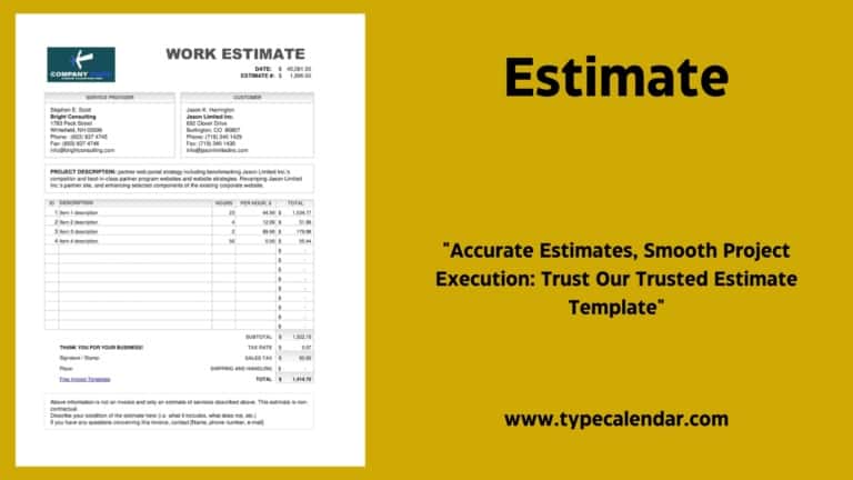 Free Printable Estimates Templates [Excel, Word]